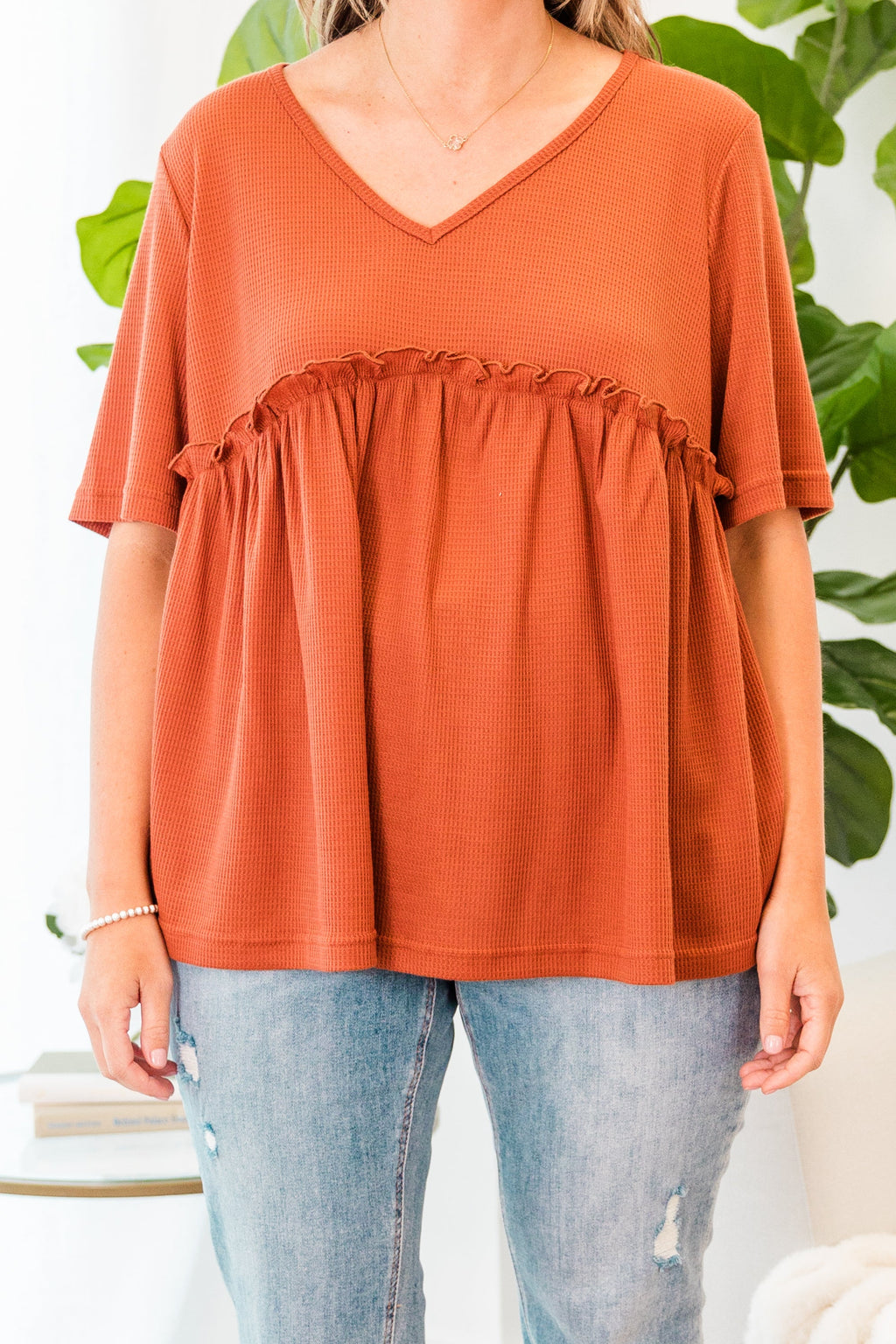 Beachside Blue Top, Copper