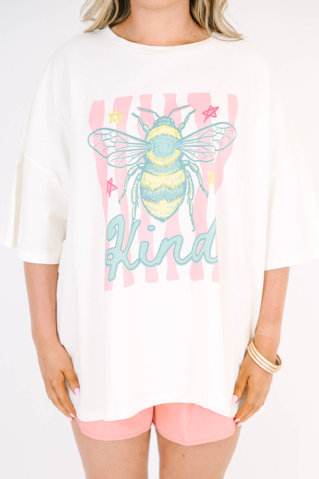Bee Kind Boyfriend Tee, Ivory