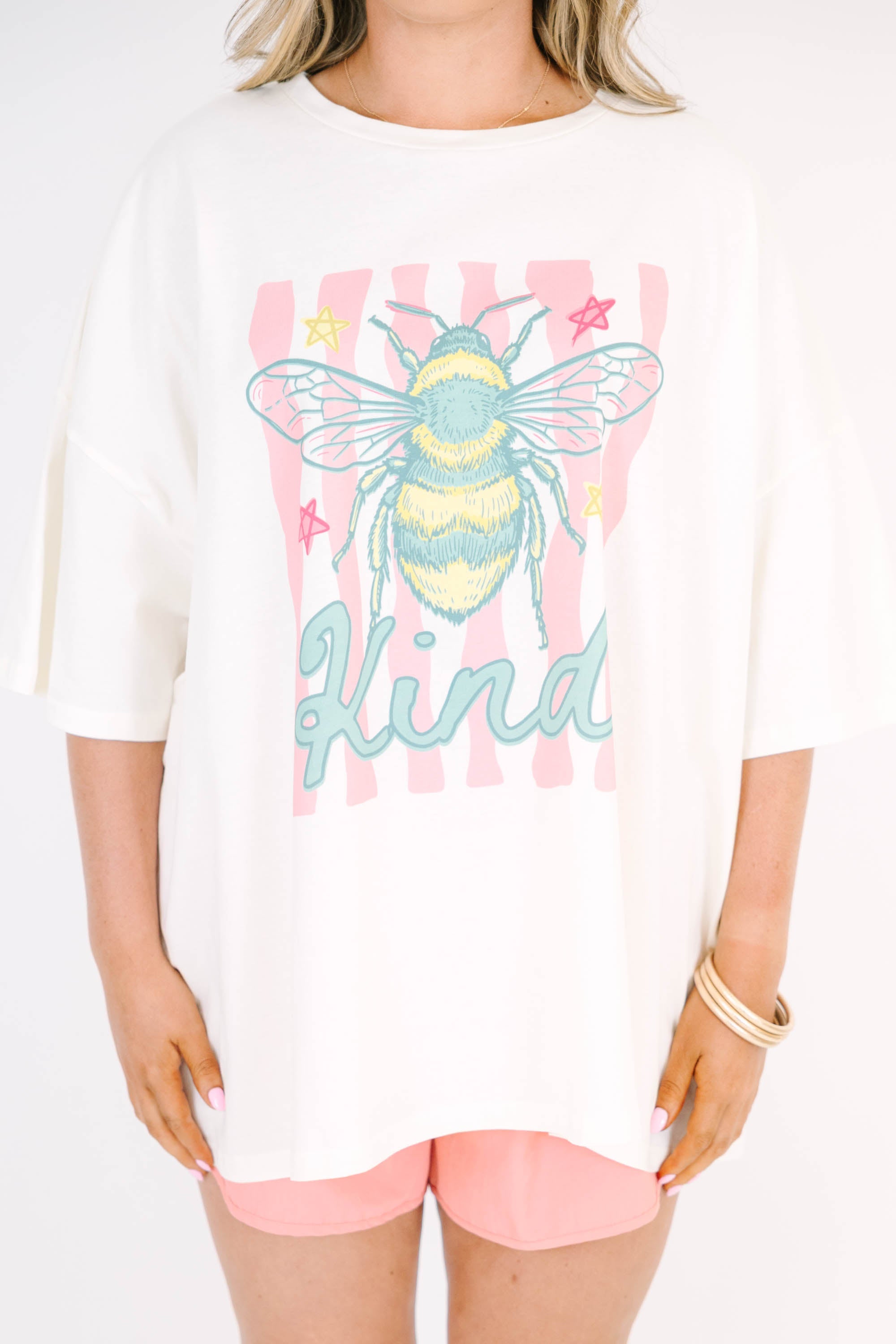 Bee Kind Boyfriend Tee, Ivory