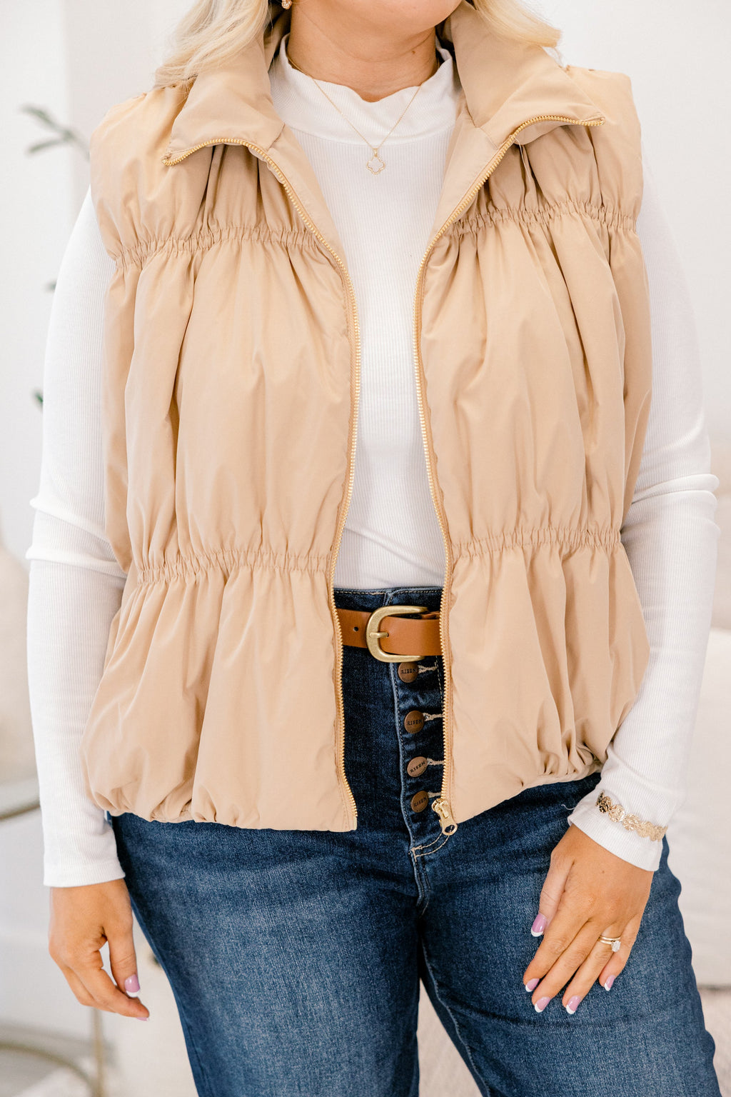 Behind Blue Eyes Vest, Taupe
