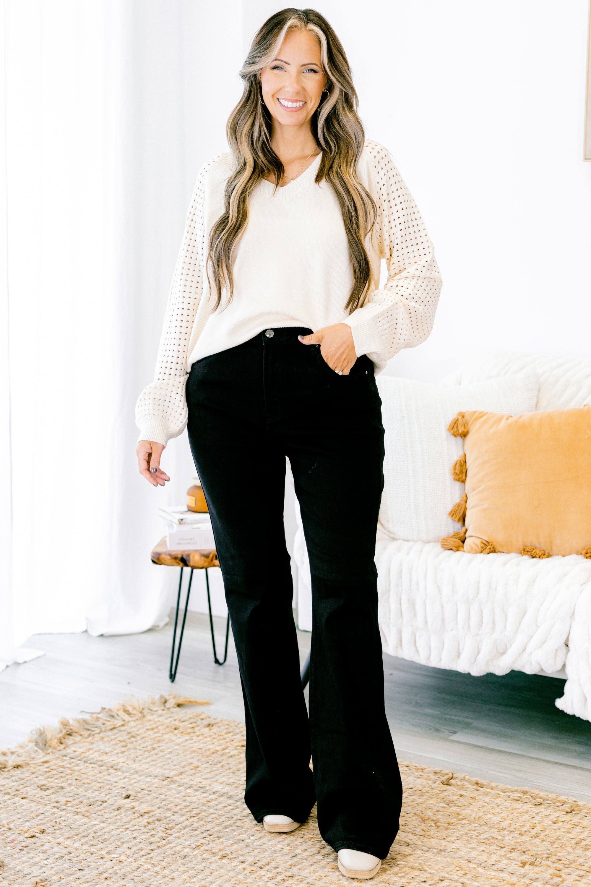 Believe In Us Flare Jeans, Black