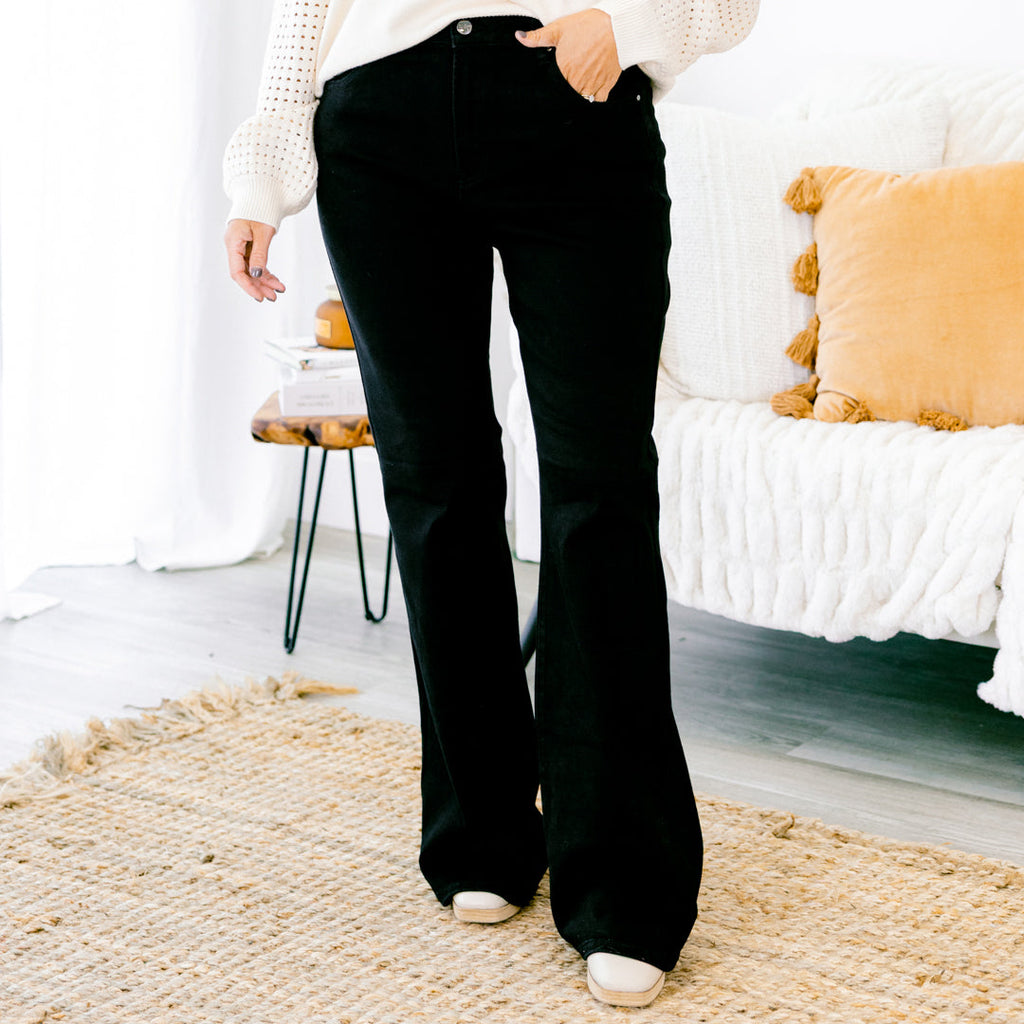Believe In Us Flare Jeans, Black