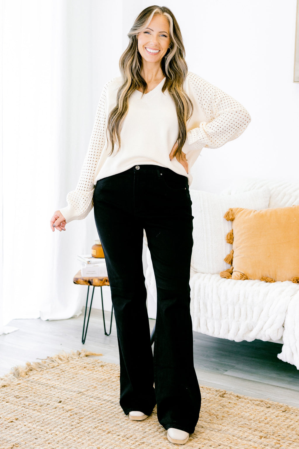 Believe In Us Flare Jeans, Black