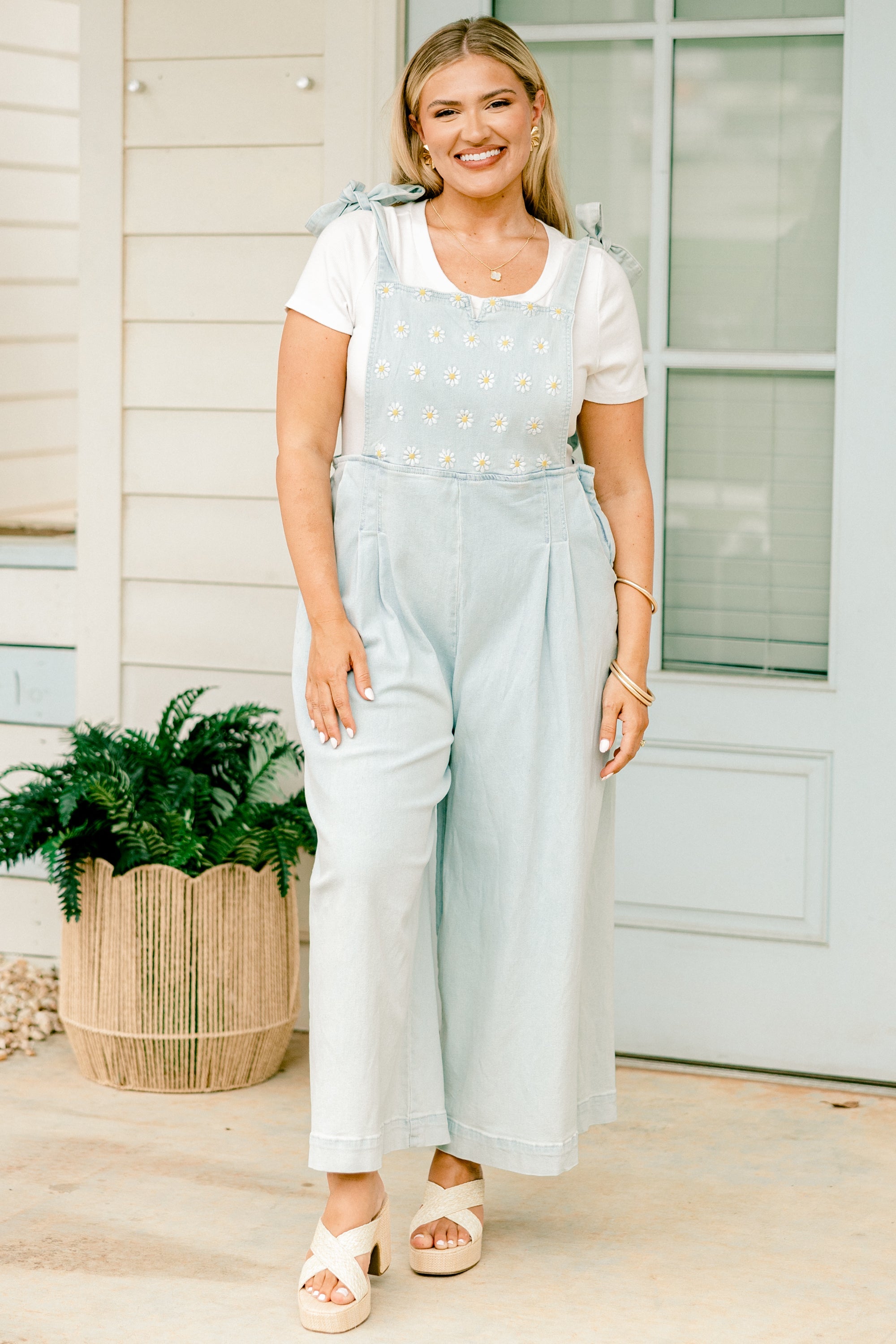 Best Foot Forward Jumpsuit, Light Wash