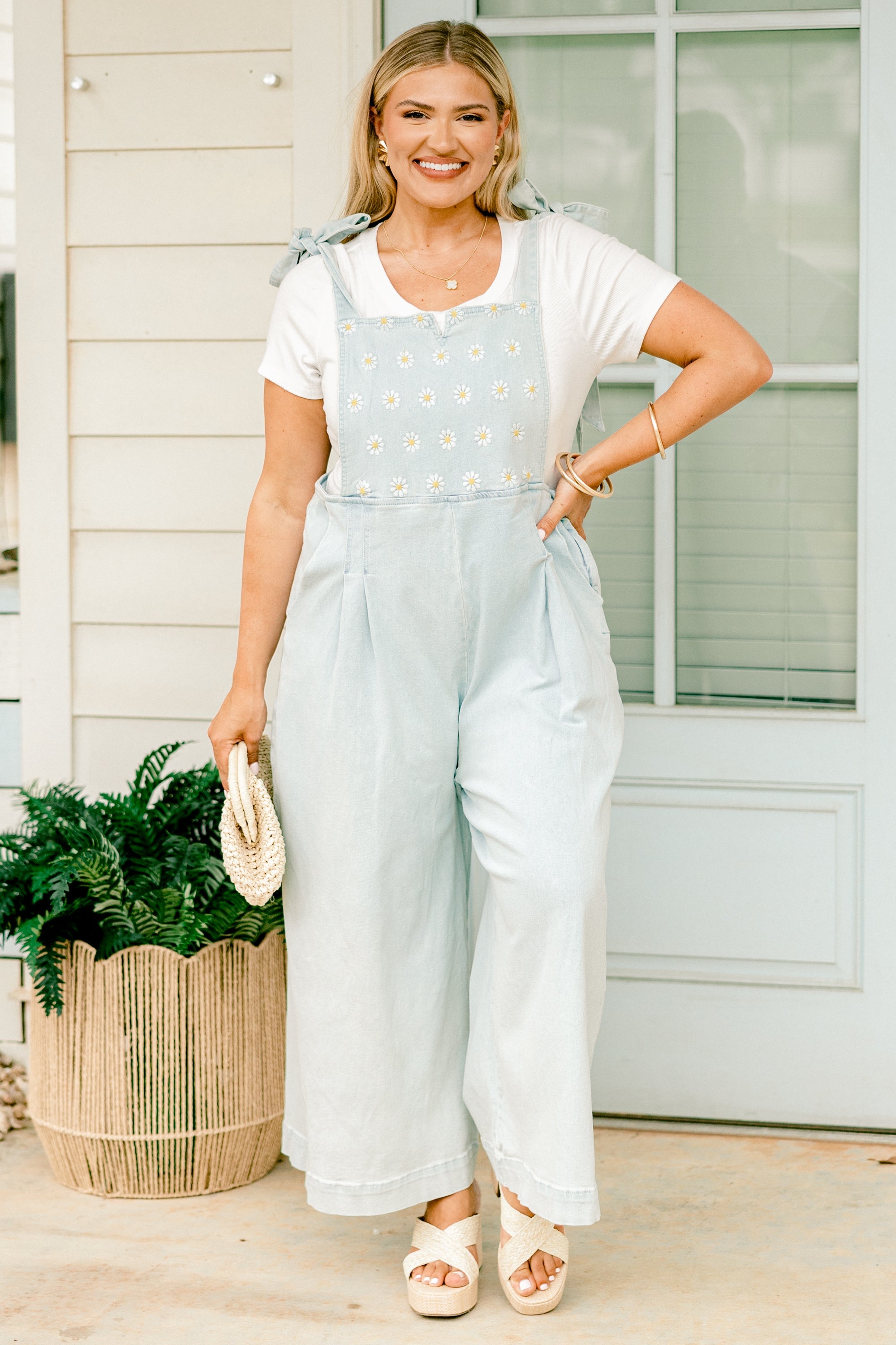 Best Foot Forward Jumpsuit, Light Wash