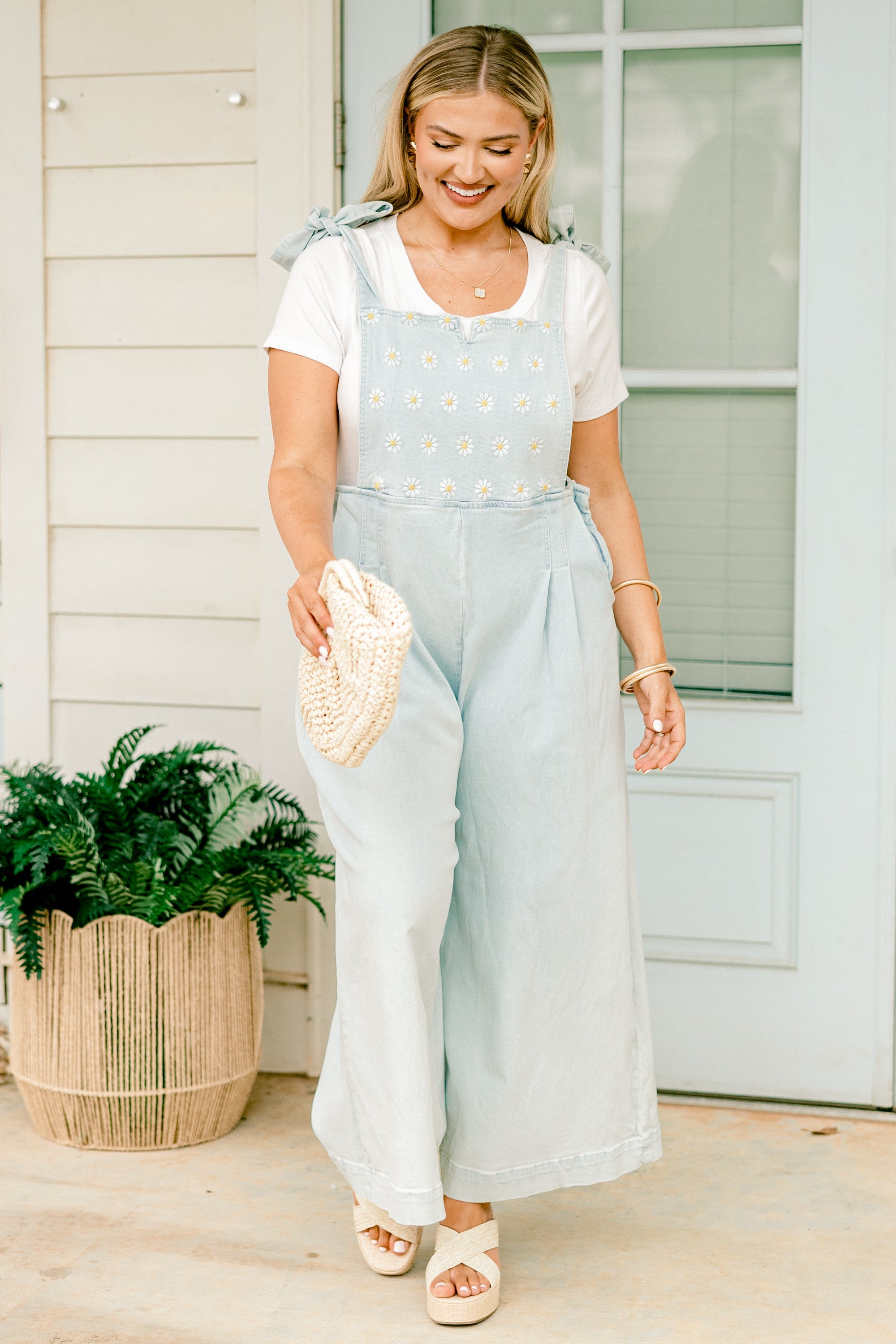 Best Foot Forward Jumpsuit, Light Wash