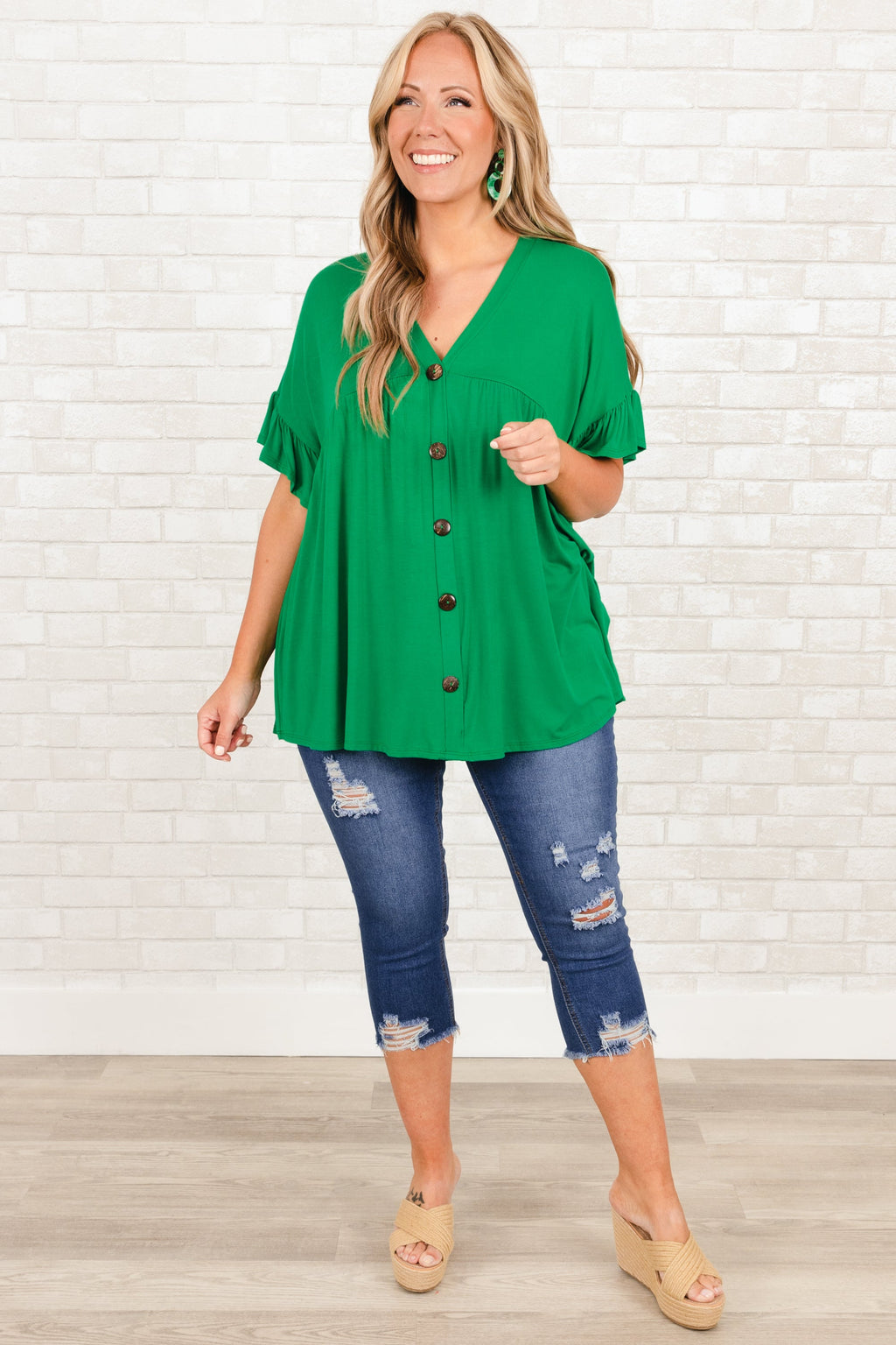 Bittersweet Beginnings Top, Kelly Green