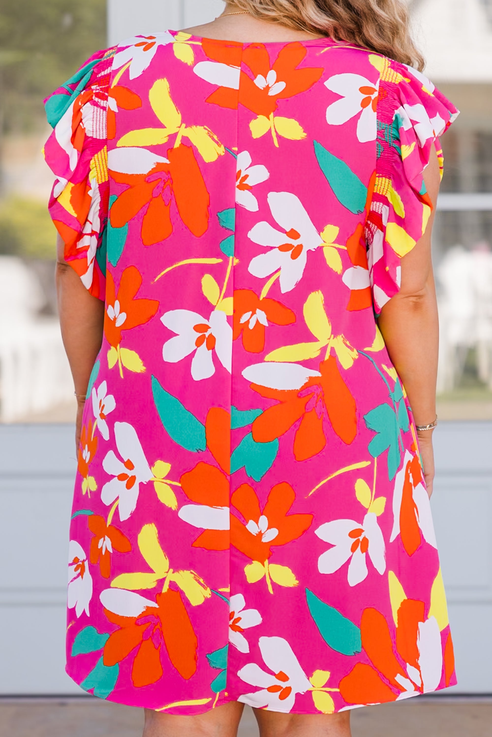 Bloom And Love Dress, Fuchsia