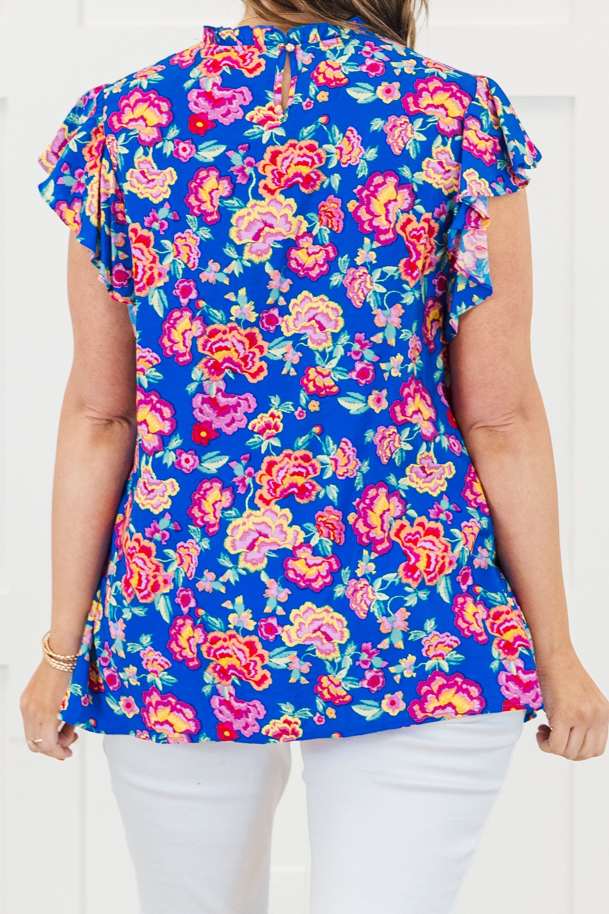 Bloom Boldly Top, Royal Blue