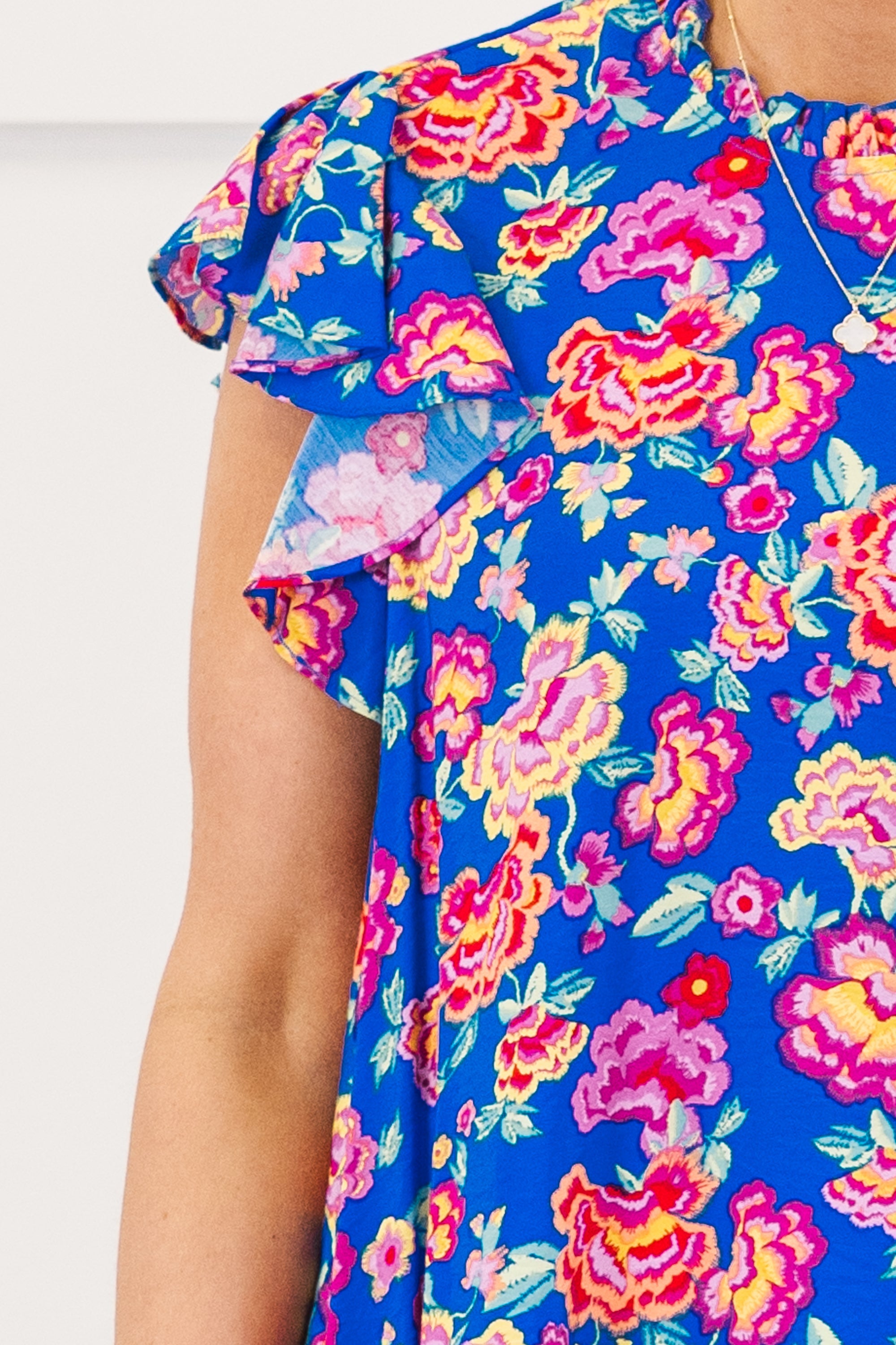 Bloom Boldly Top, Royal Blue