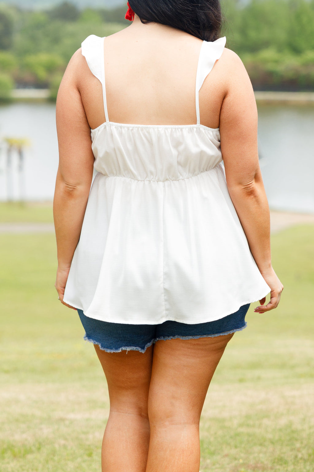 Blossoming Flower Top, White