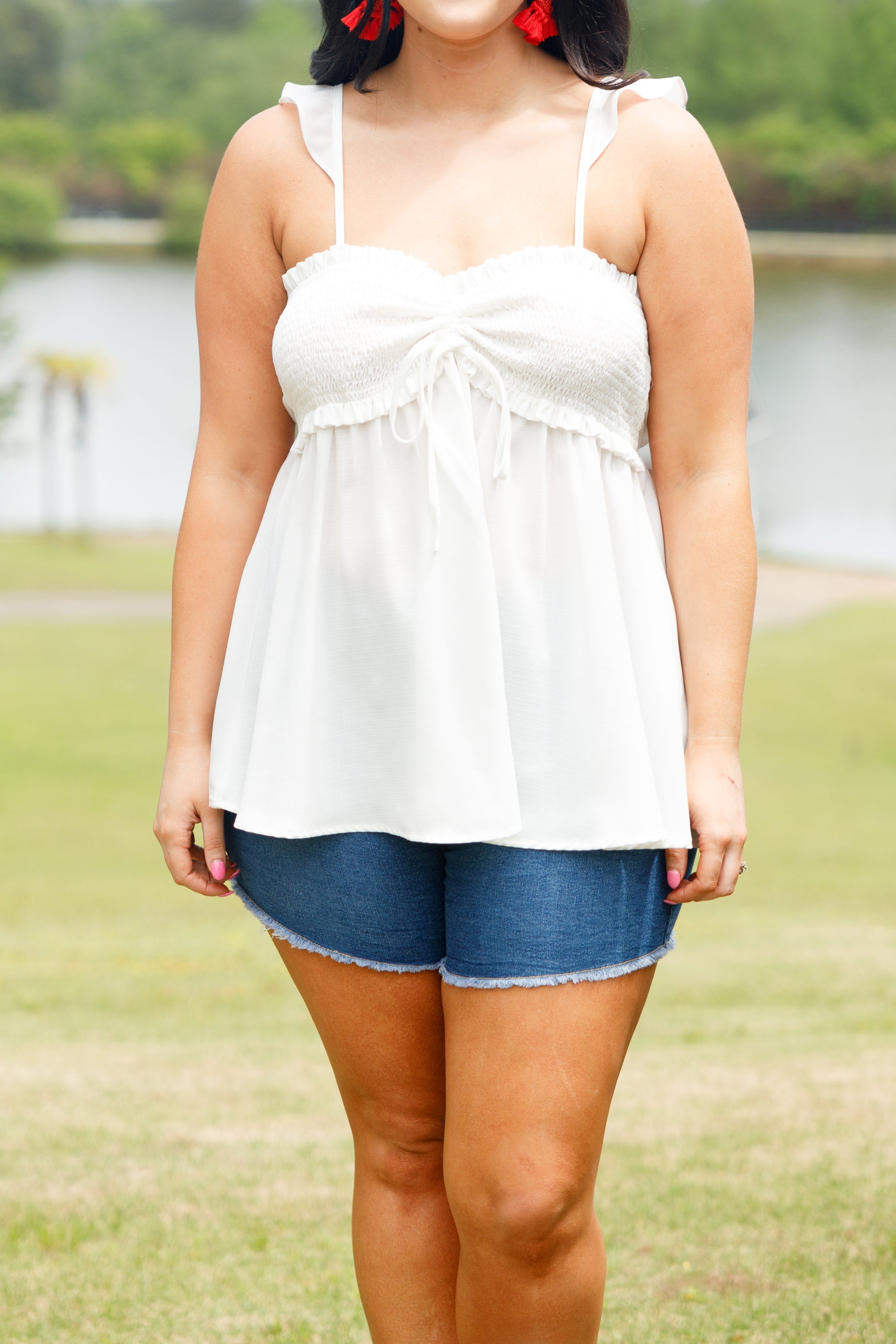 Blossoming Flower Top, White