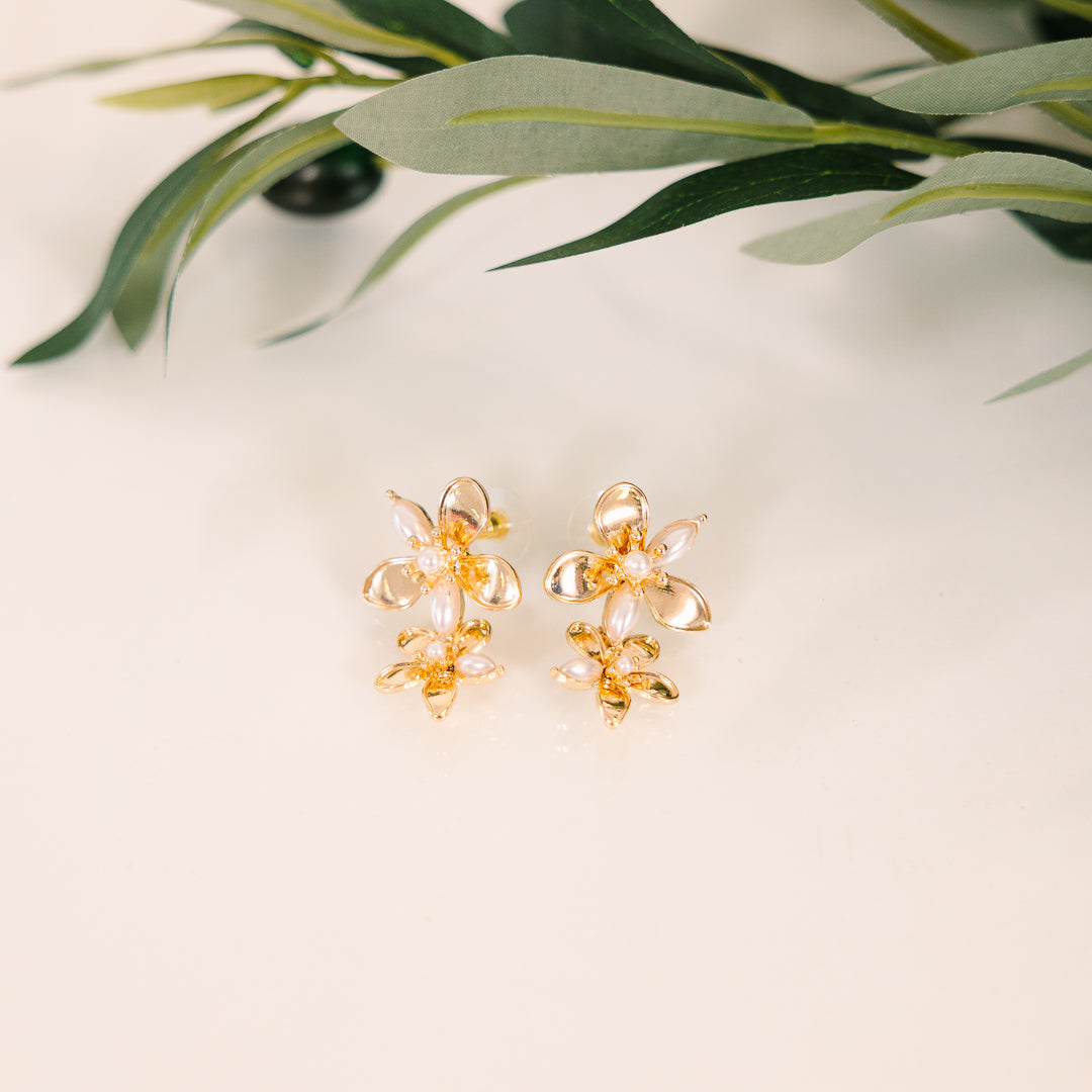 Blushing Meadow Earrings, Gold