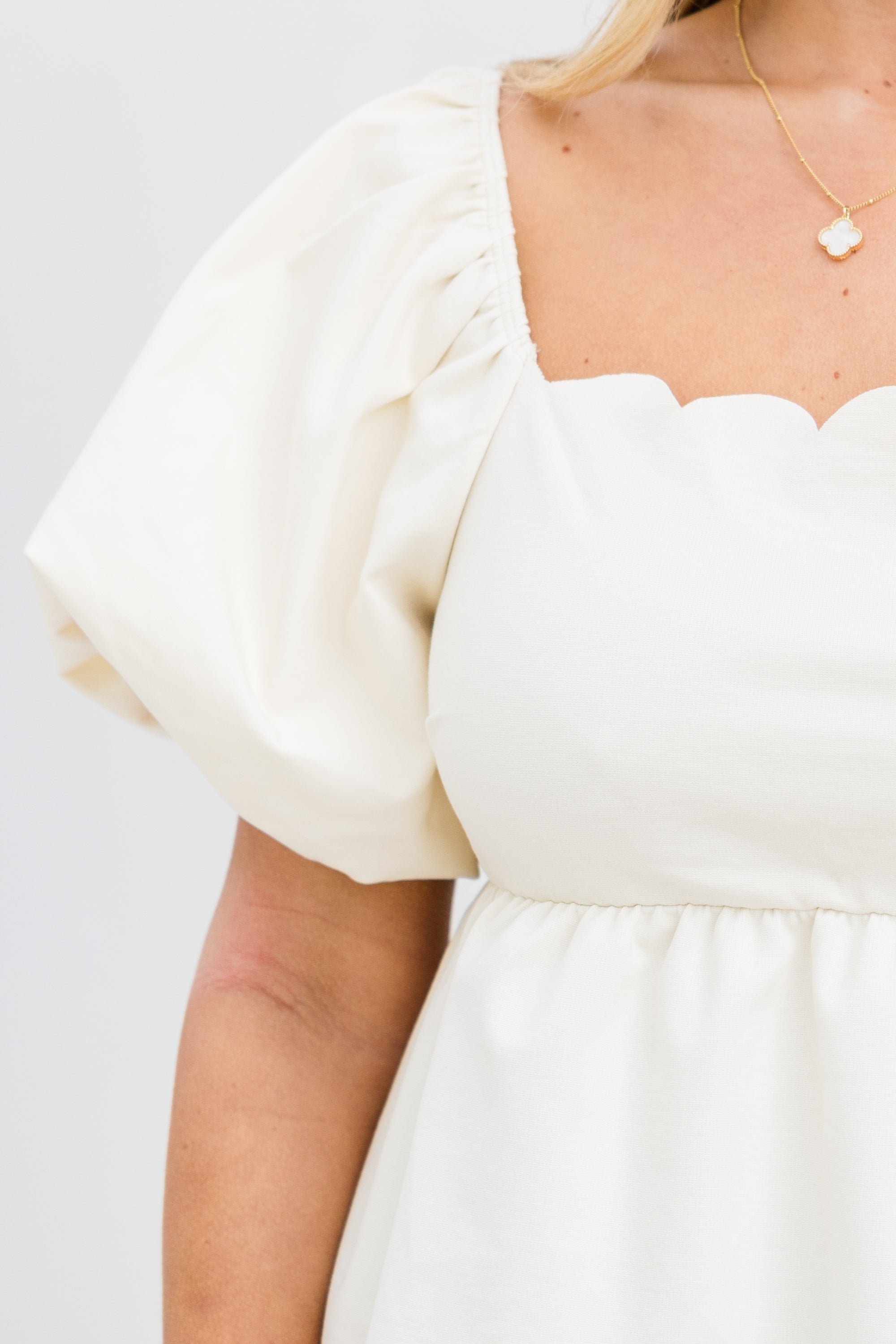 Blushing Rose Babydoll Top, Cream