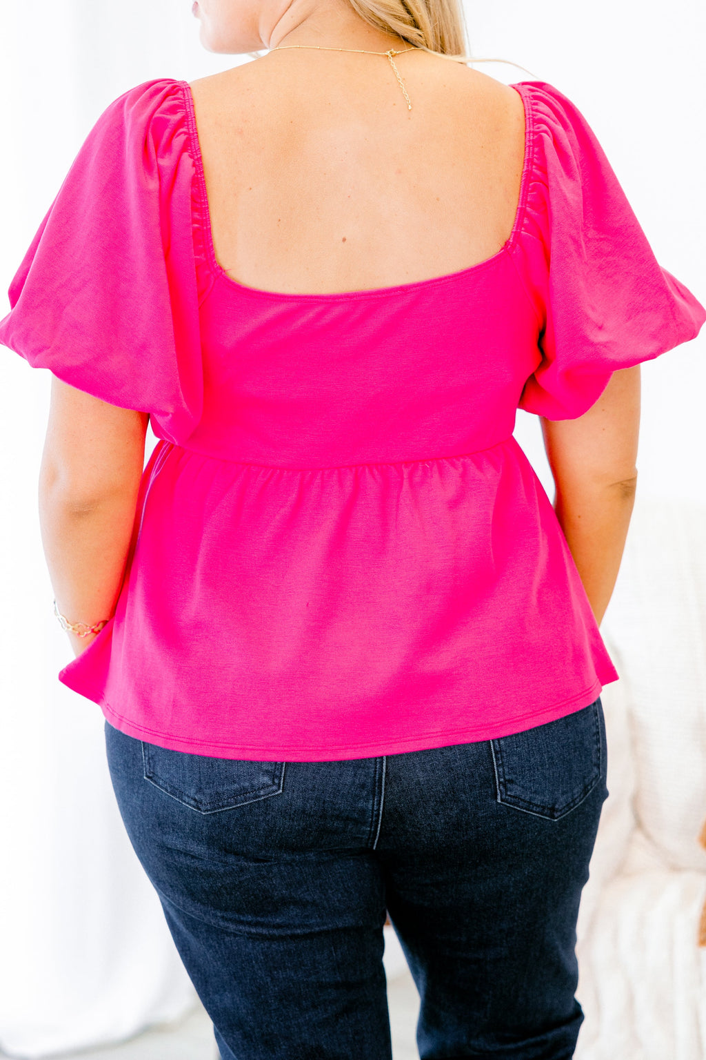 Blushing Rose Babydoll Top, Fuchsia