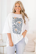 Boho Cheetah Boyfriend Tee, White