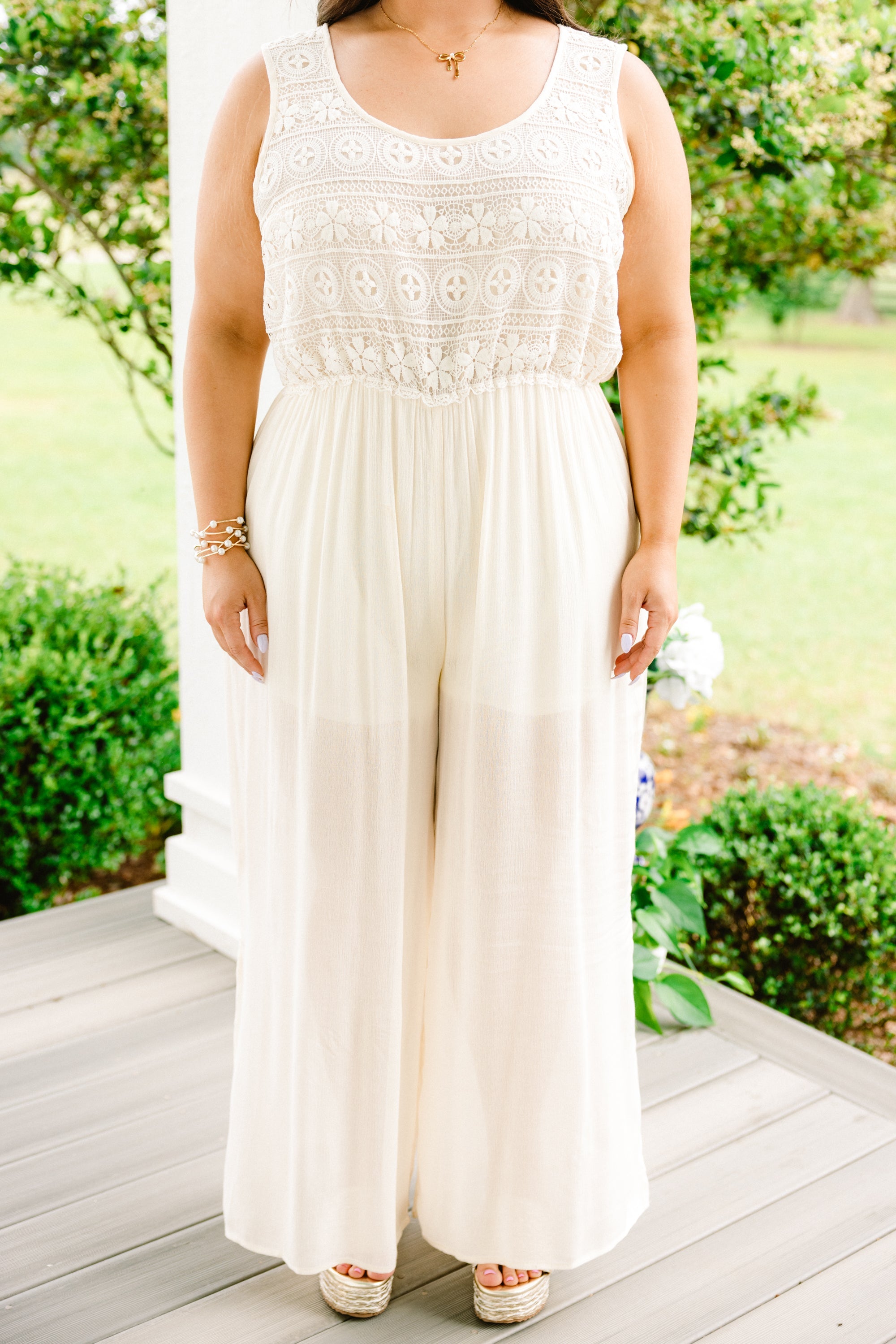 Boho In Lace Jumpsuit, White