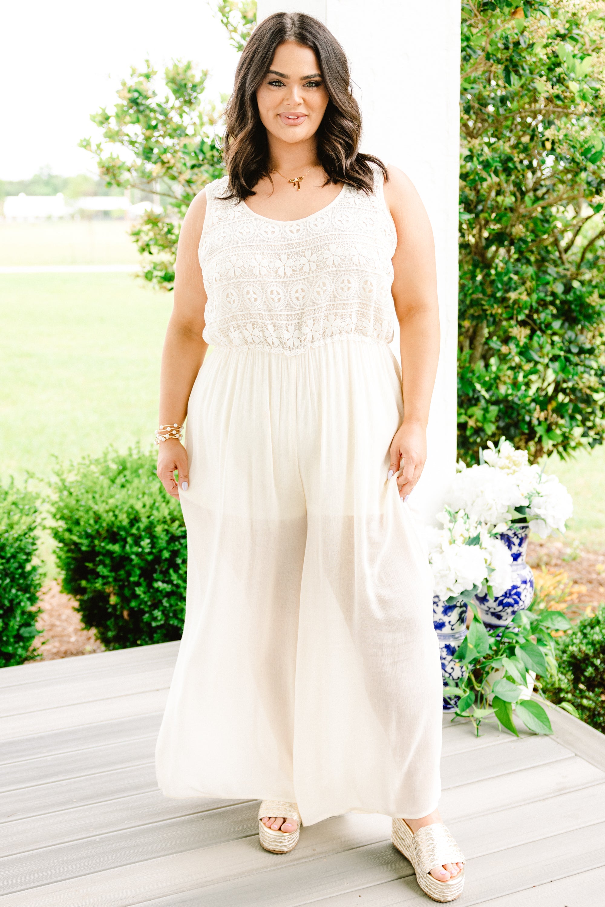 Boho In Lace Jumpsuit, White