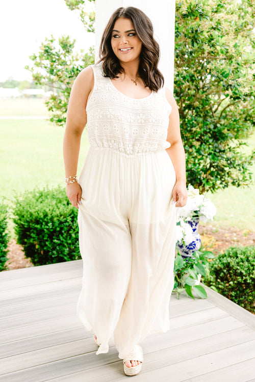 Boho In Lace Jumpsuit, White