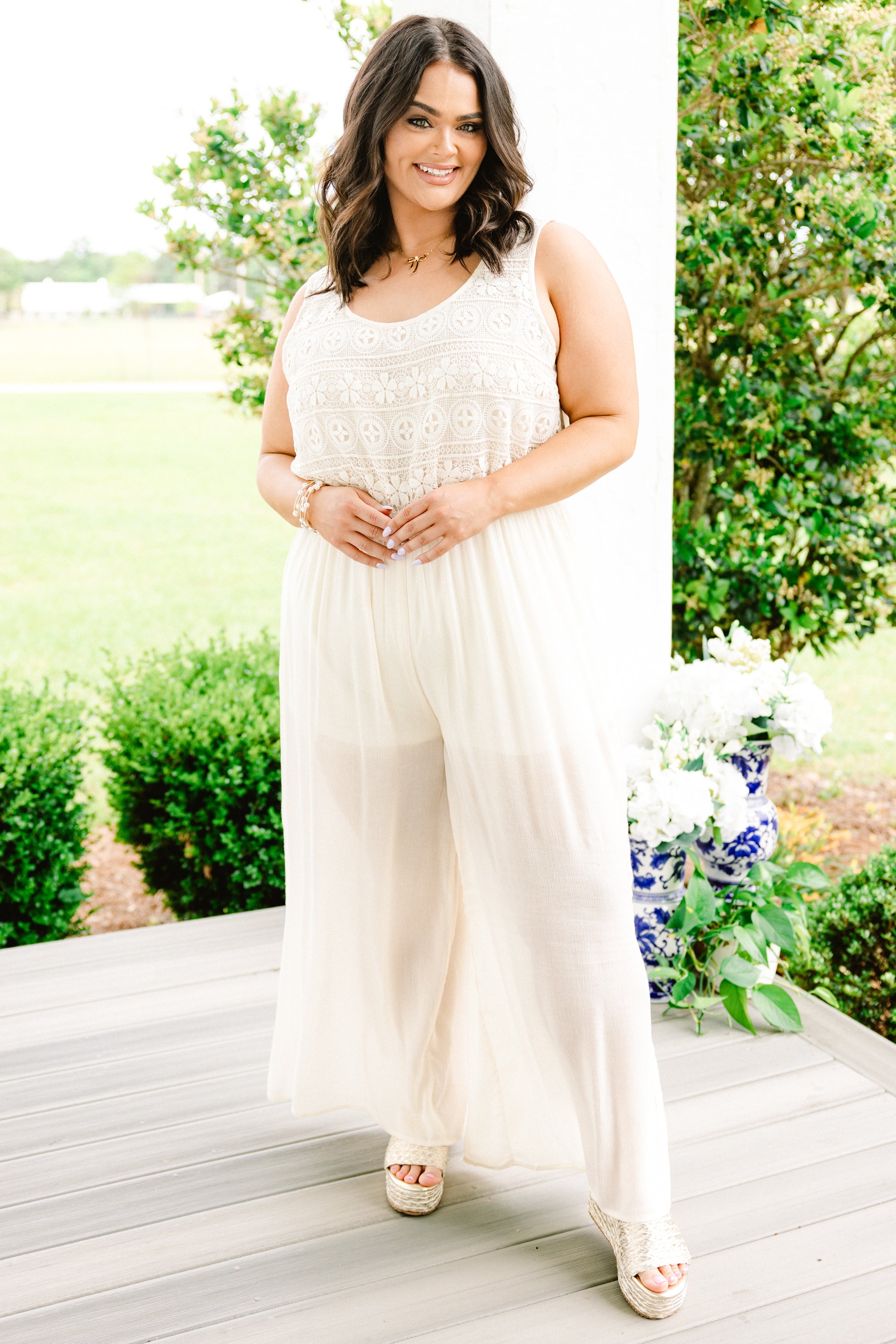 Boho In Lace Jumpsuit, White