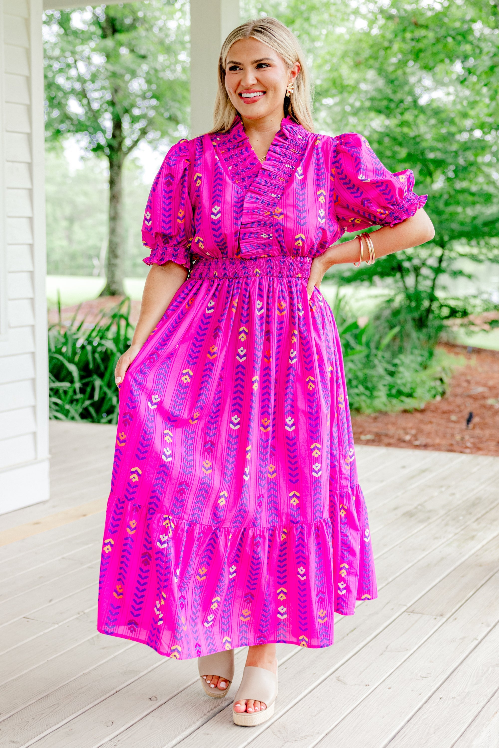 Bold In Bloom Dress, Magenta