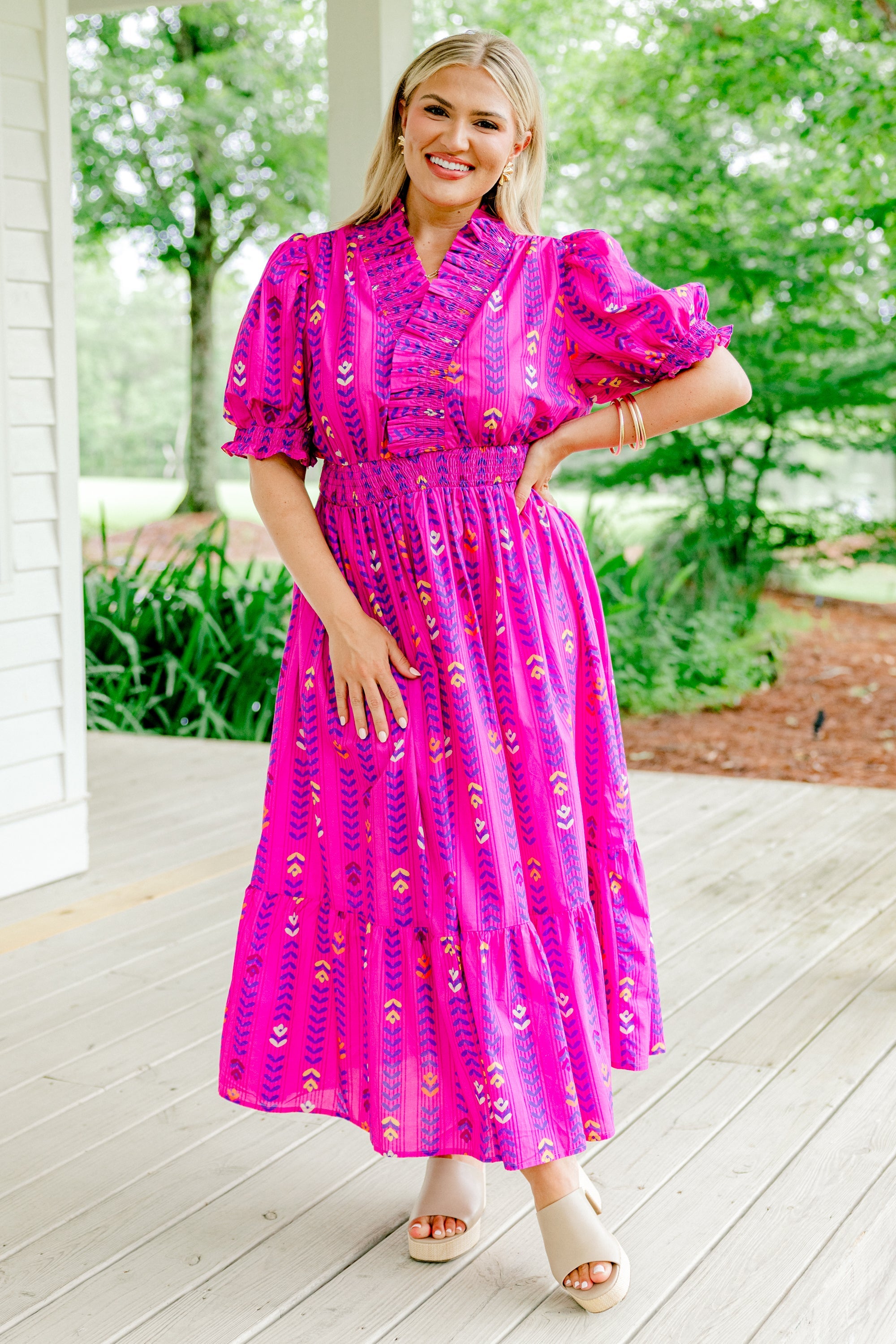 Bold In Bloom Dress, Magenta