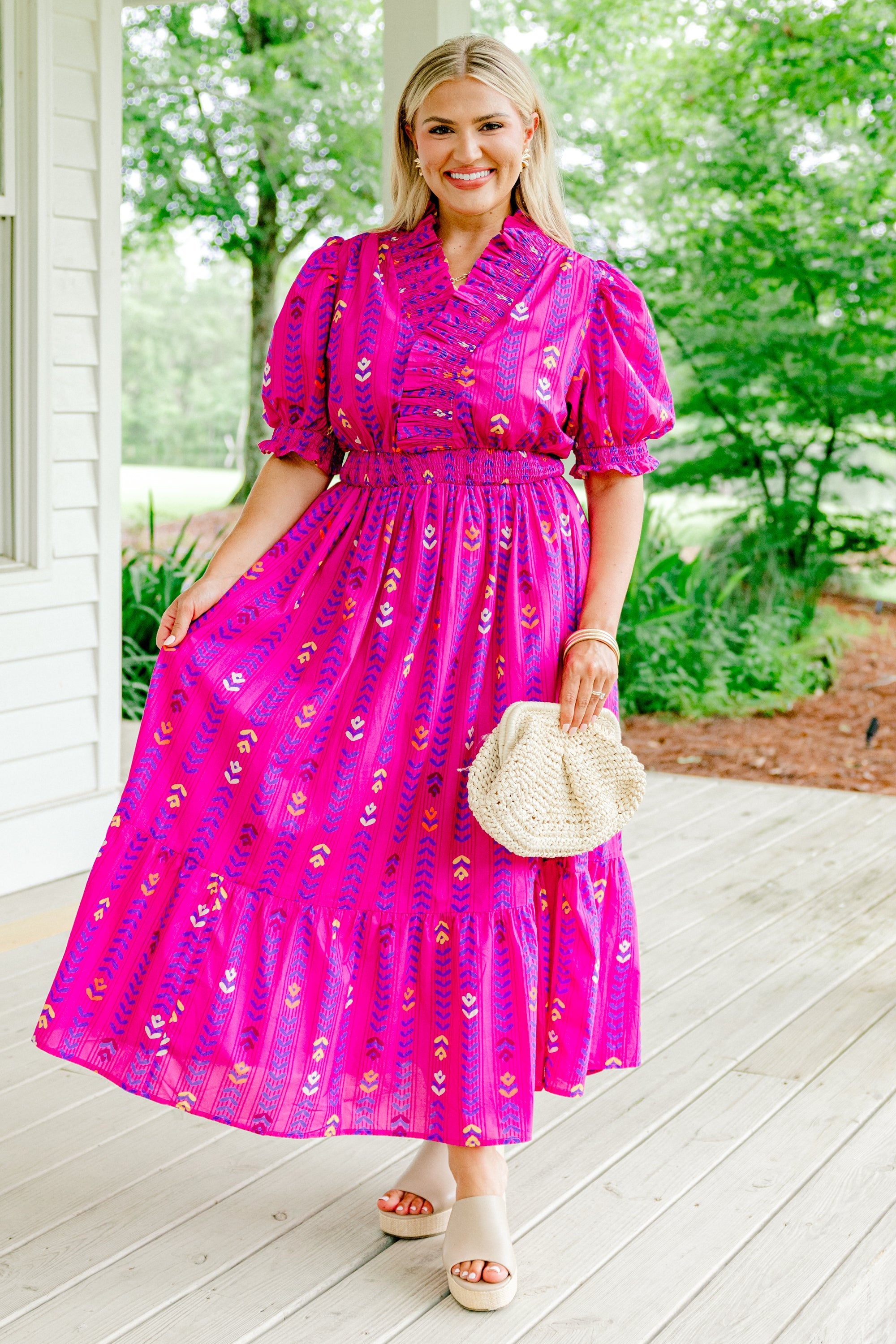 Bold In Bloom Dress, Magenta