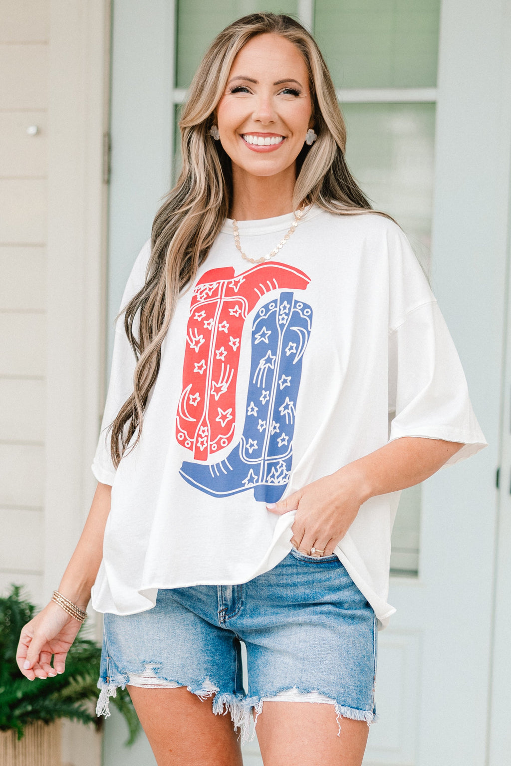 Boot Scootin Cowgirl Vintage Wash Tee, White