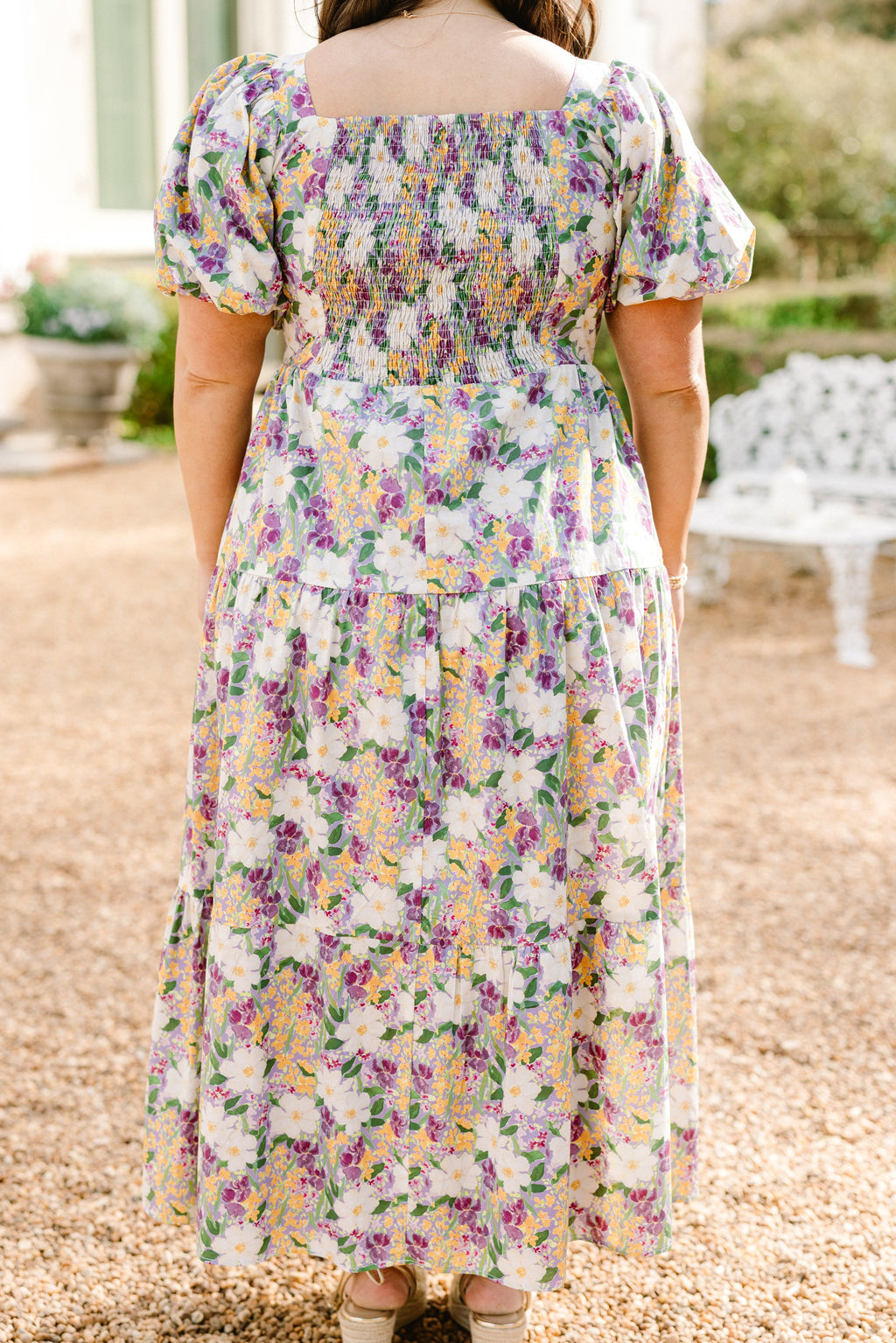 Botanical Beauty Queen Dress, Purple Multi