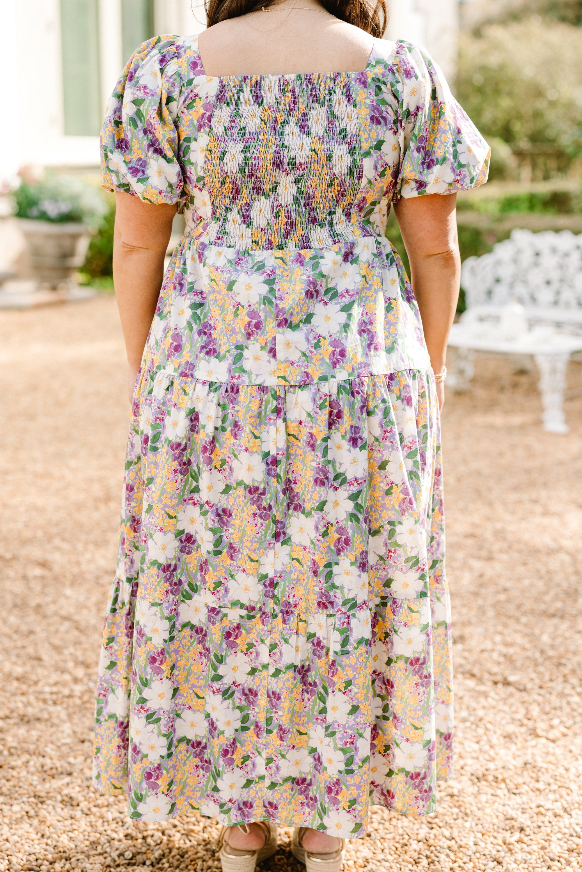 Botanical Beauty Queen Dress, Purple Multi