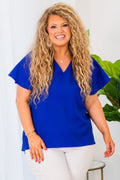 Break Room Chat Top, Cobalt