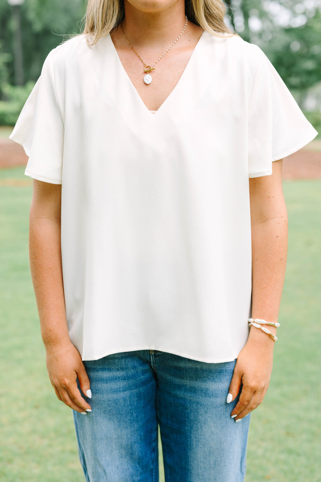 Break Room Chat Top, Ivory