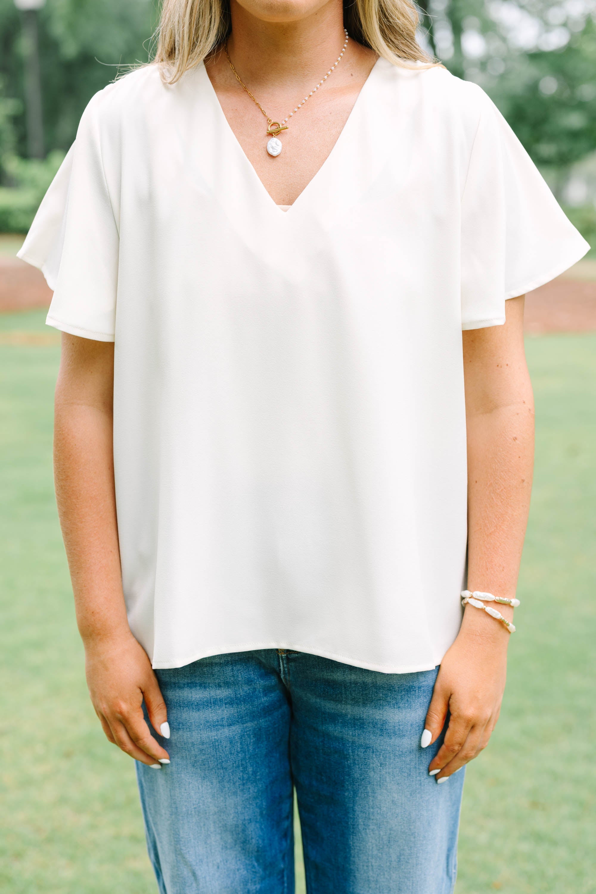 Break Room Chat Top, Ivory