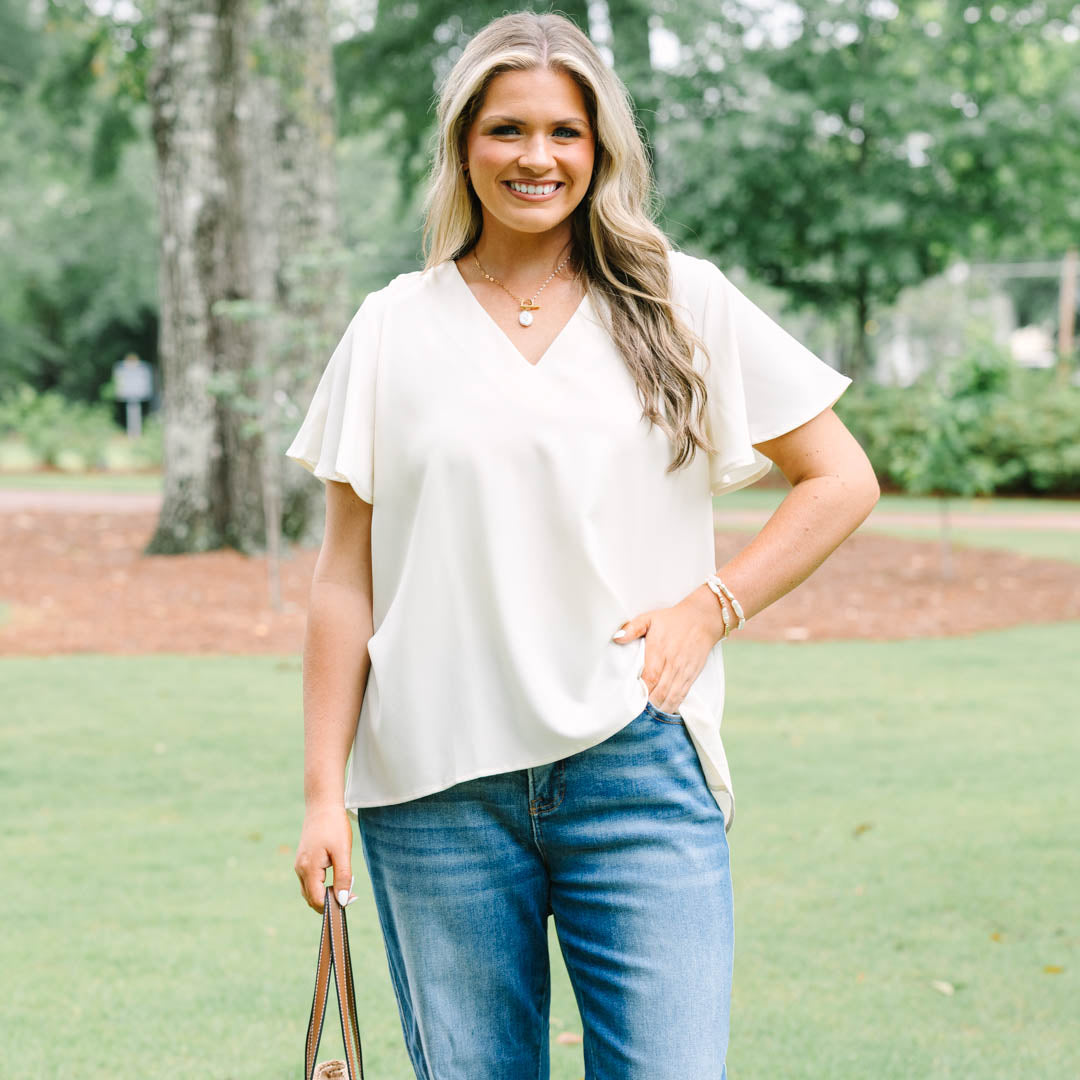 Break Room Chat Top, Ivory