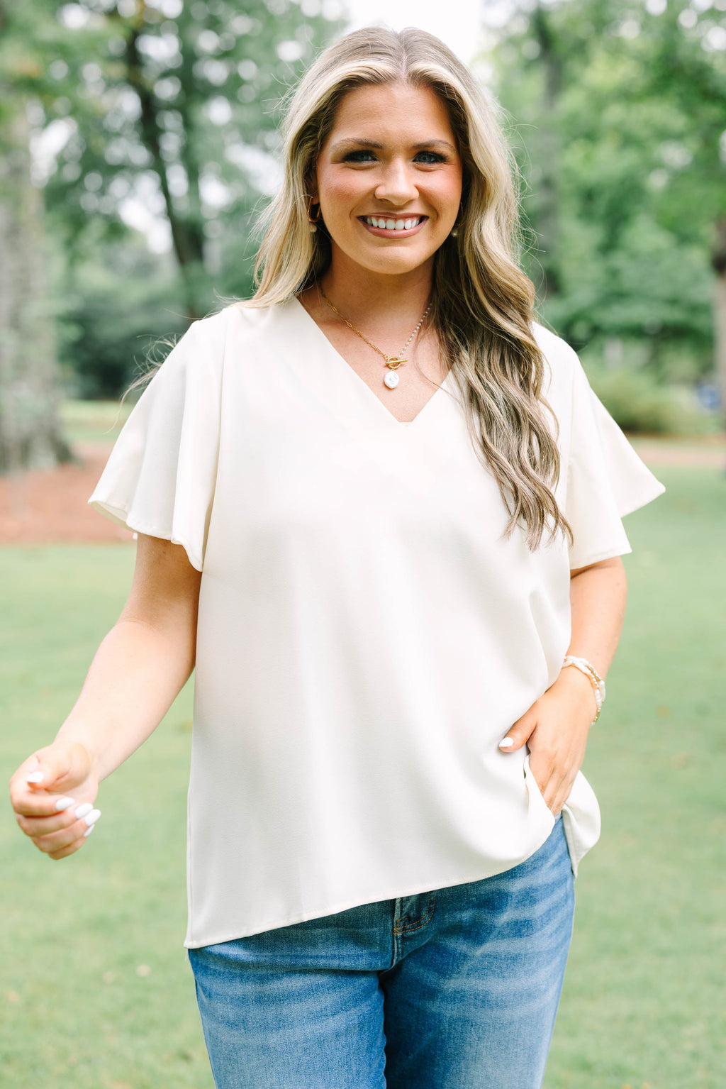 Break Room Chat Top, Ivory