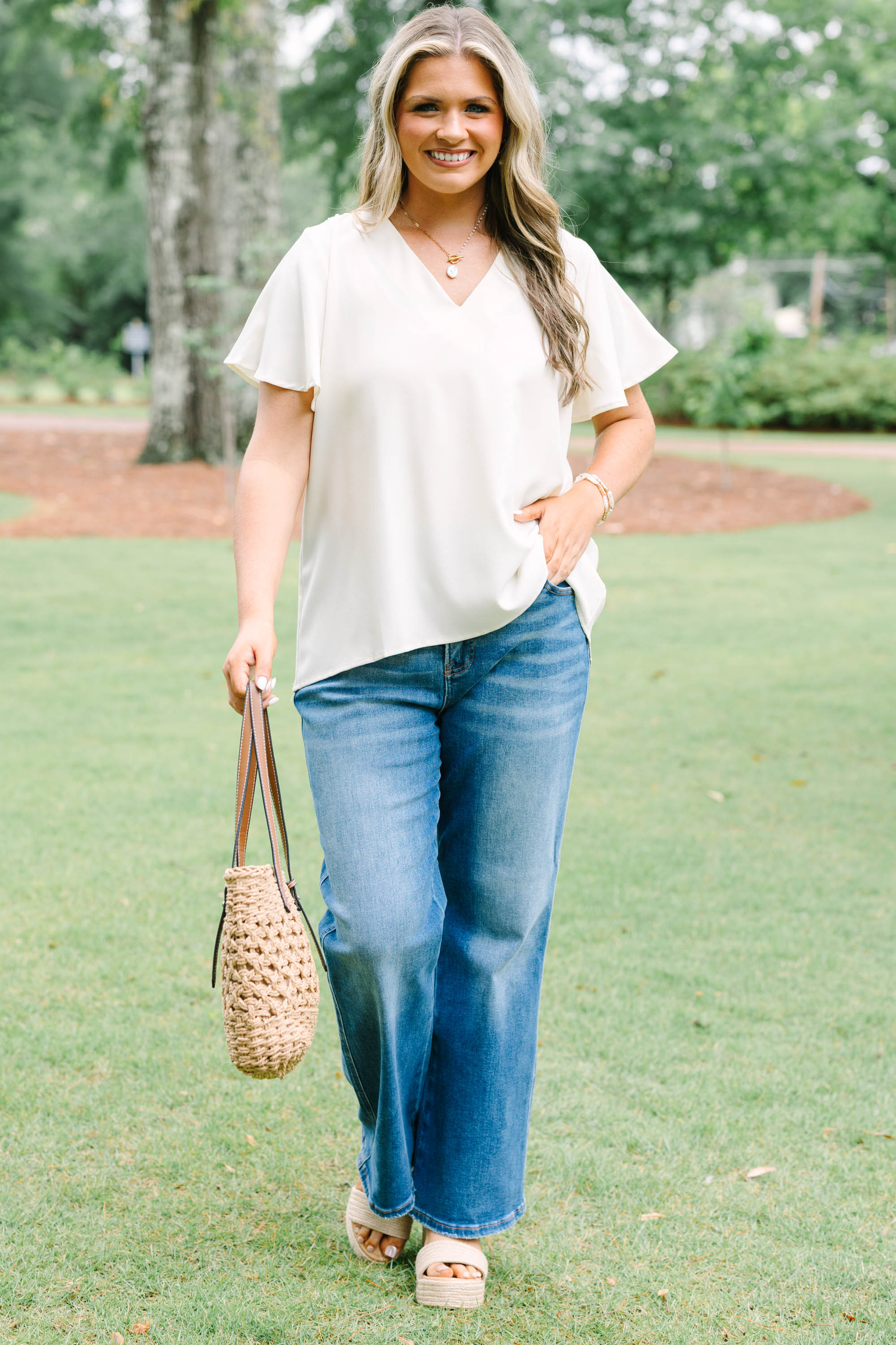 Break Room Chat Top, Ivory