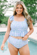 Breeze Through Paradise Tankini, Blue Floral