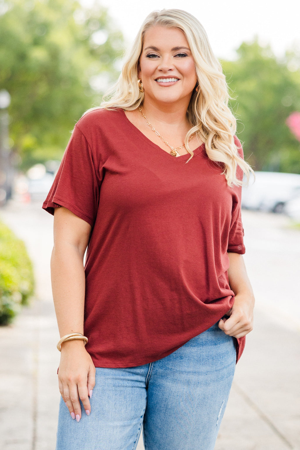 Bright Days Tee, Dark Rust