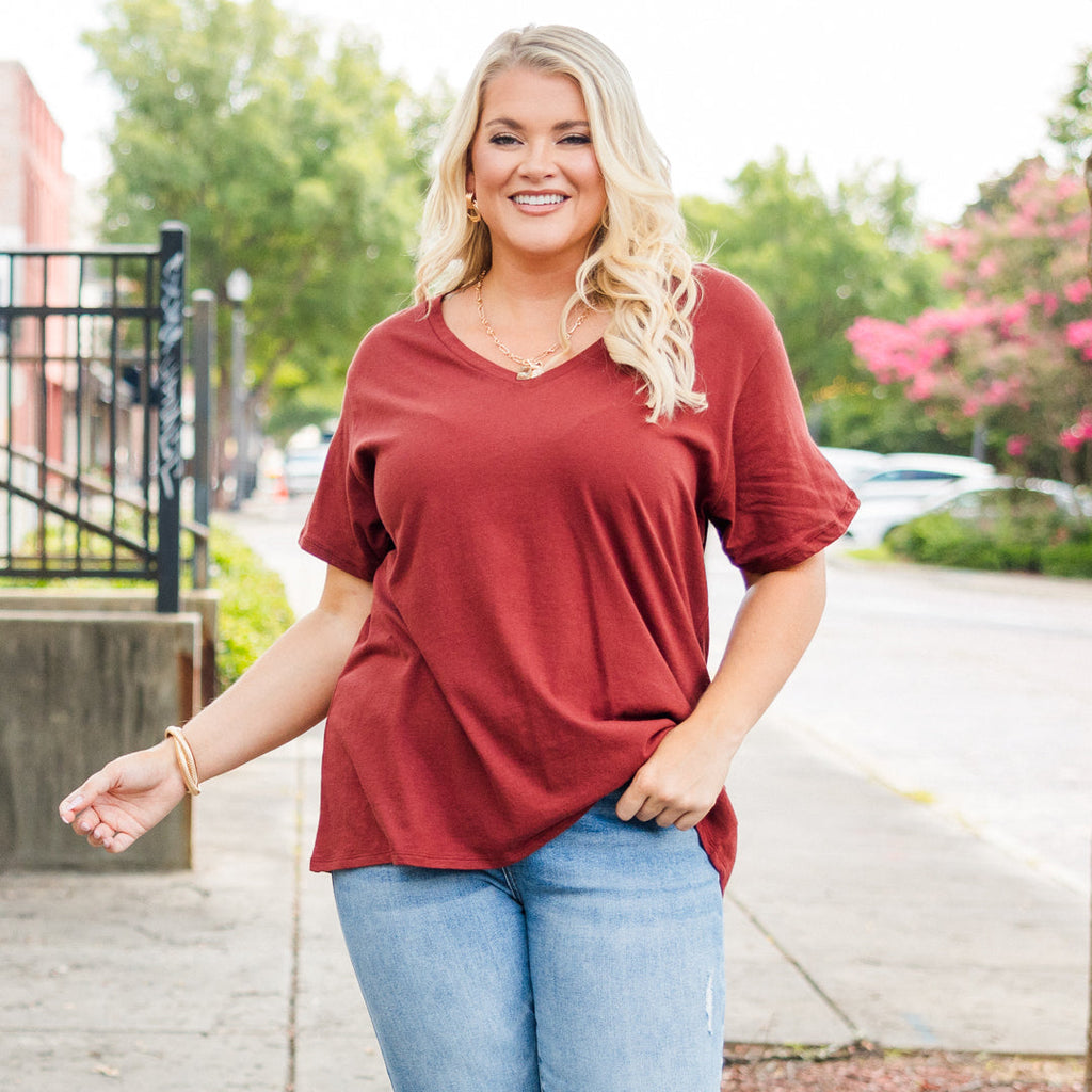 Bright Days Tee, Dark Rust