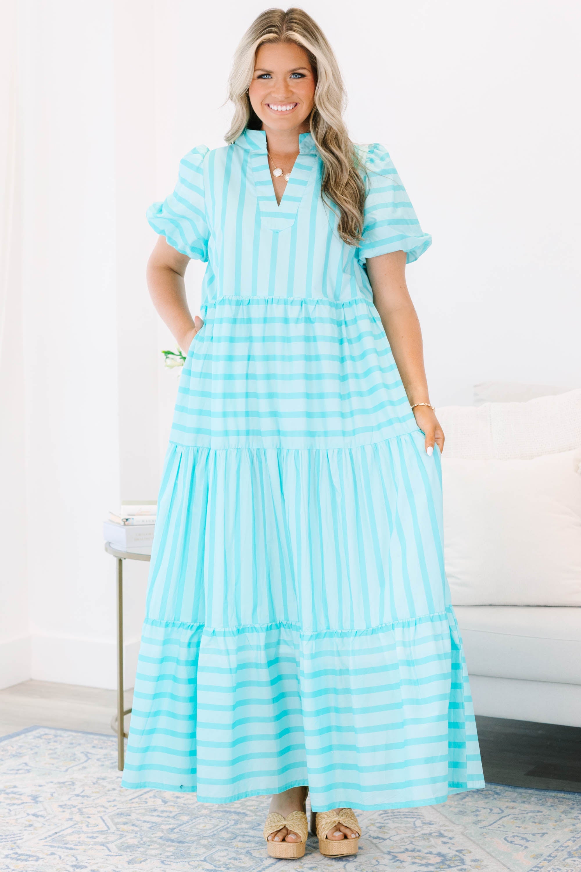 Bright Forecast Dress, Turquoise