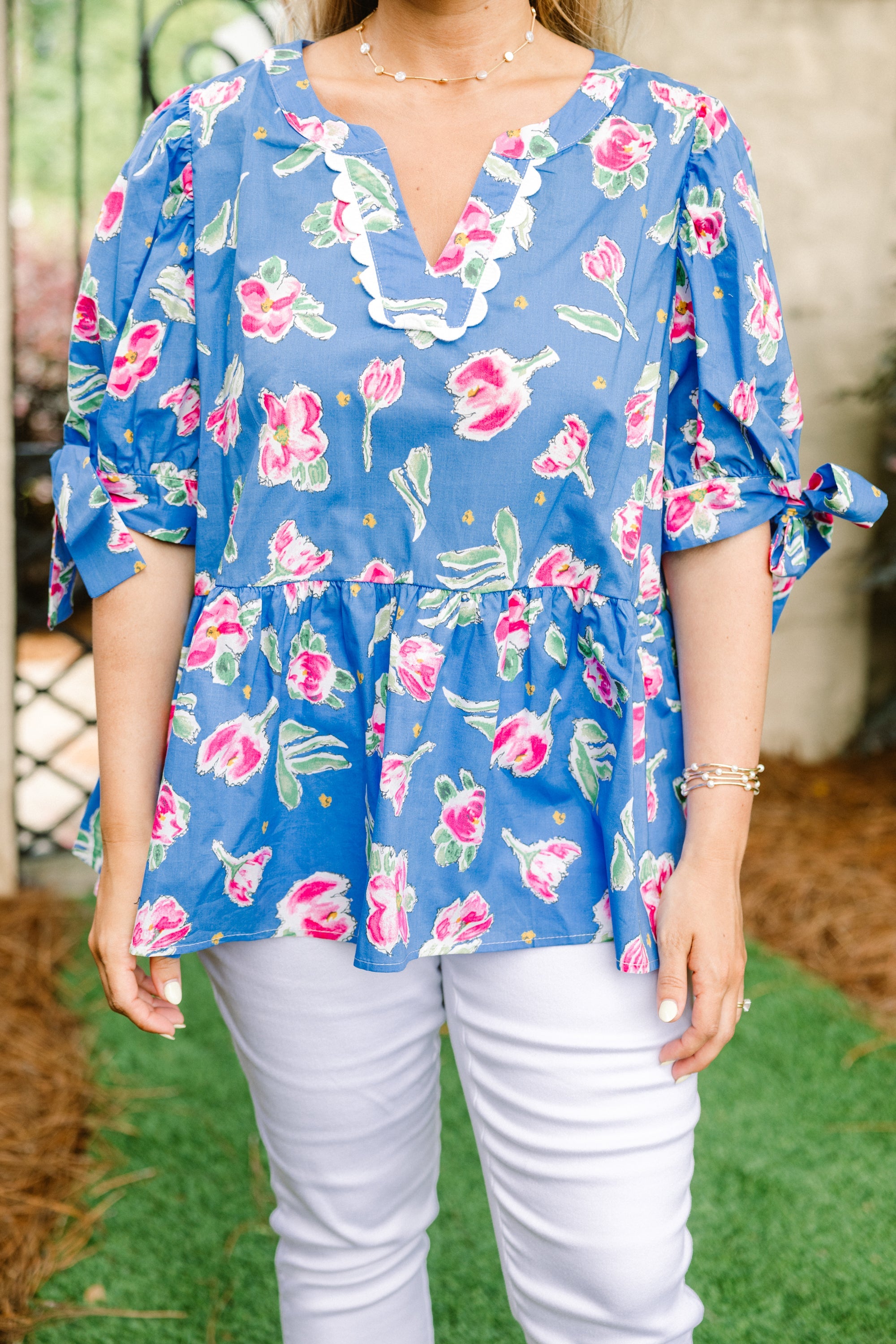 Bright Morning Sunshine Top, Blue