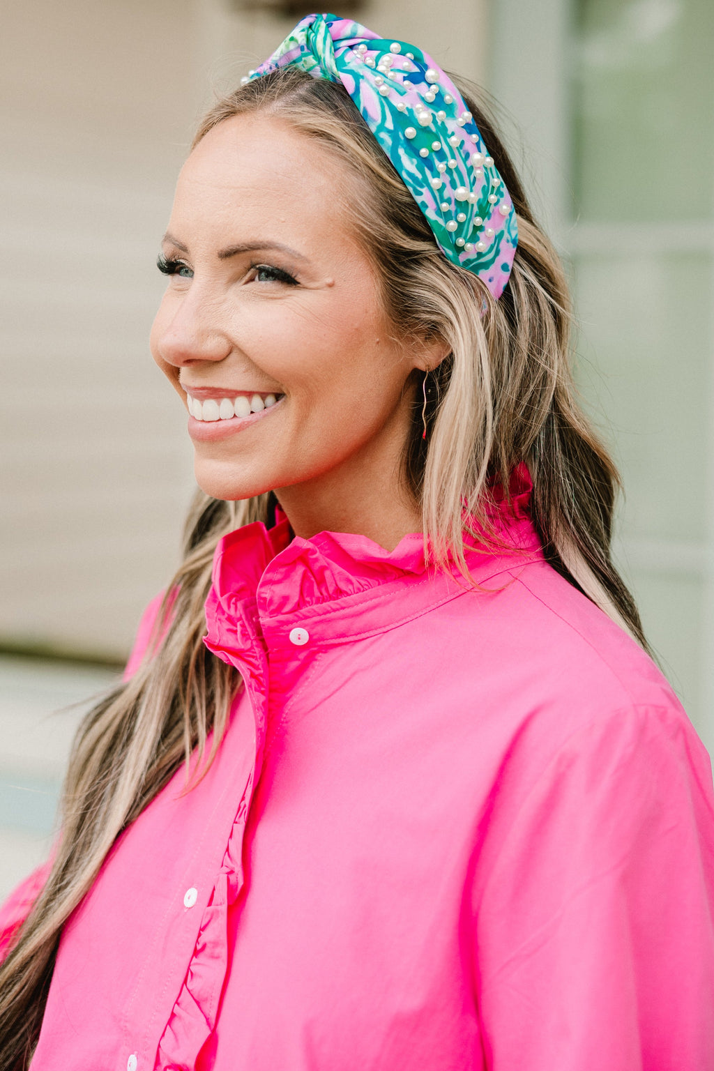 Brighter Days Are Comin' Headband, Pink-Teal
