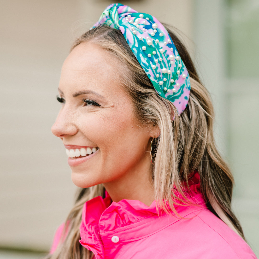 Brighter Days Are Comin' Headband, Pink-Teal