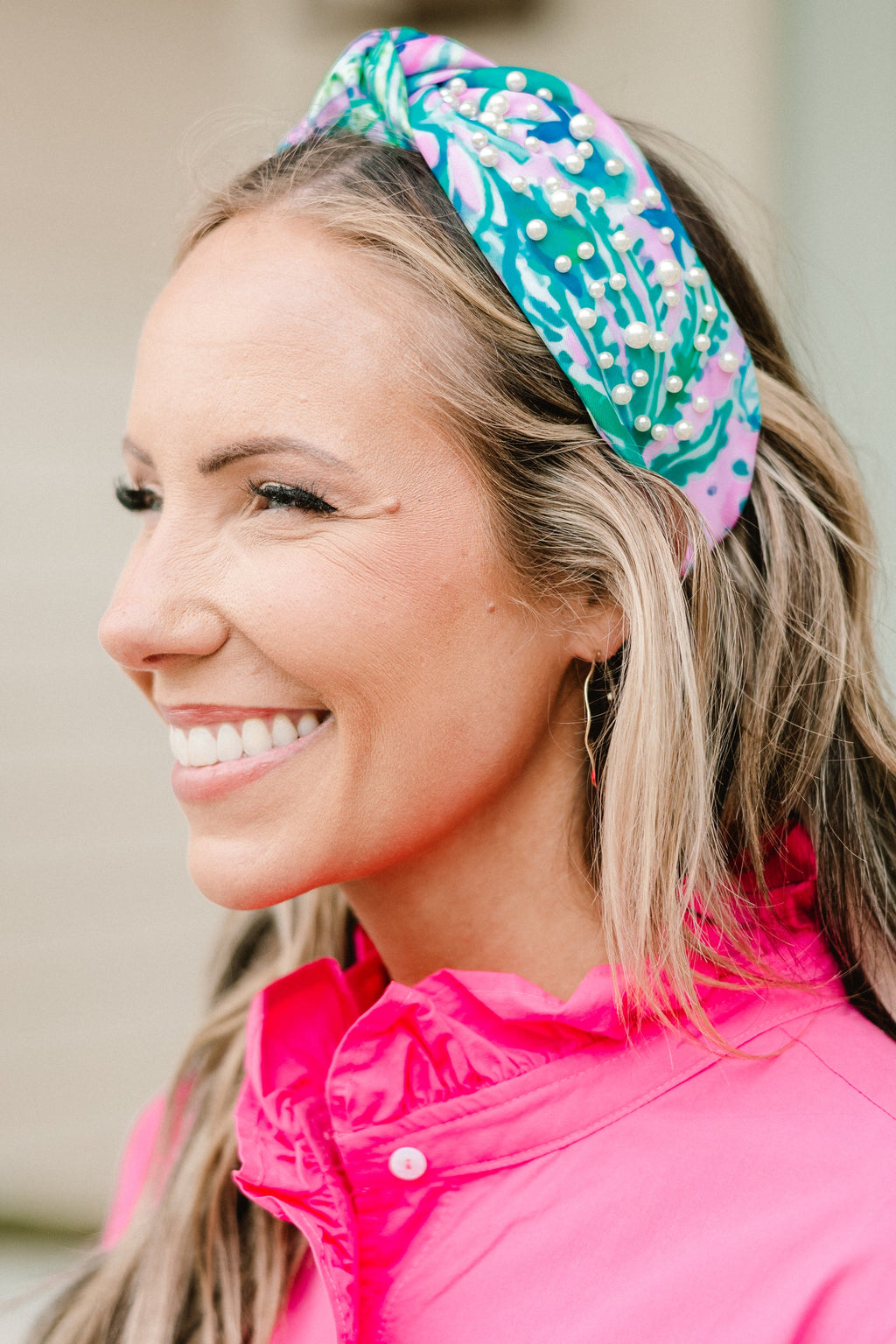 Brighter Days Are Comin' Headband, Pink-Teal