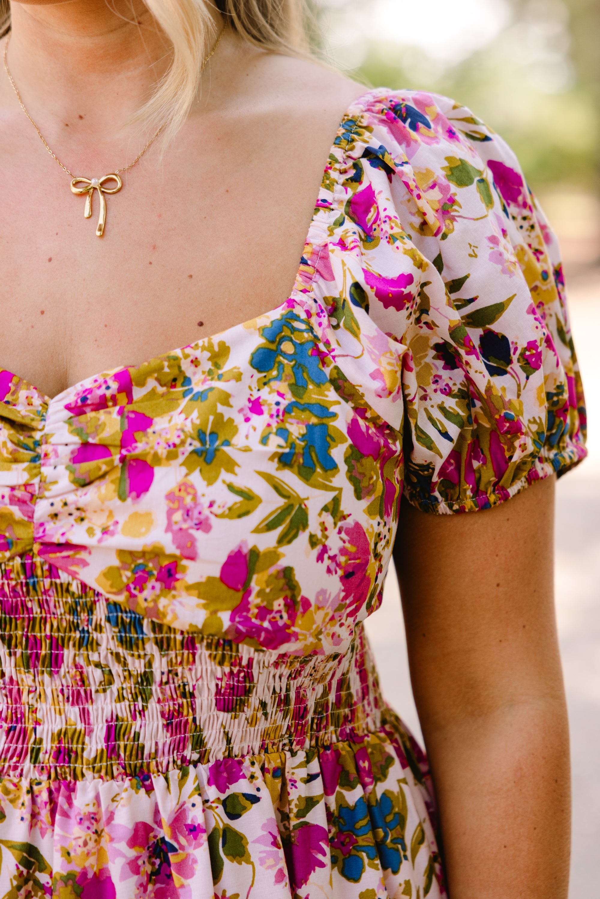 Brighter Perspective Dress, Tan Floral
