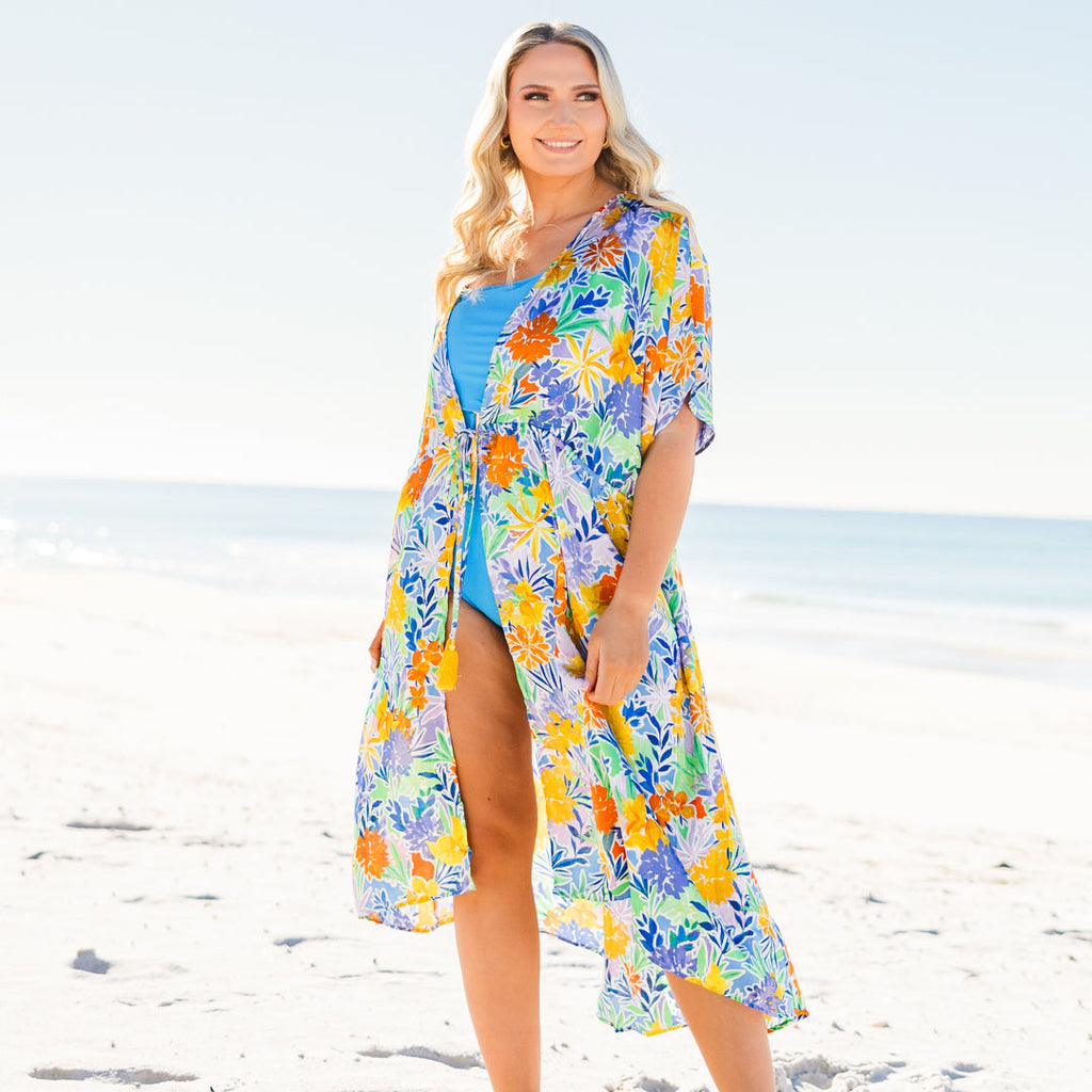 Building Sand Castles Kimono, Royal Multi