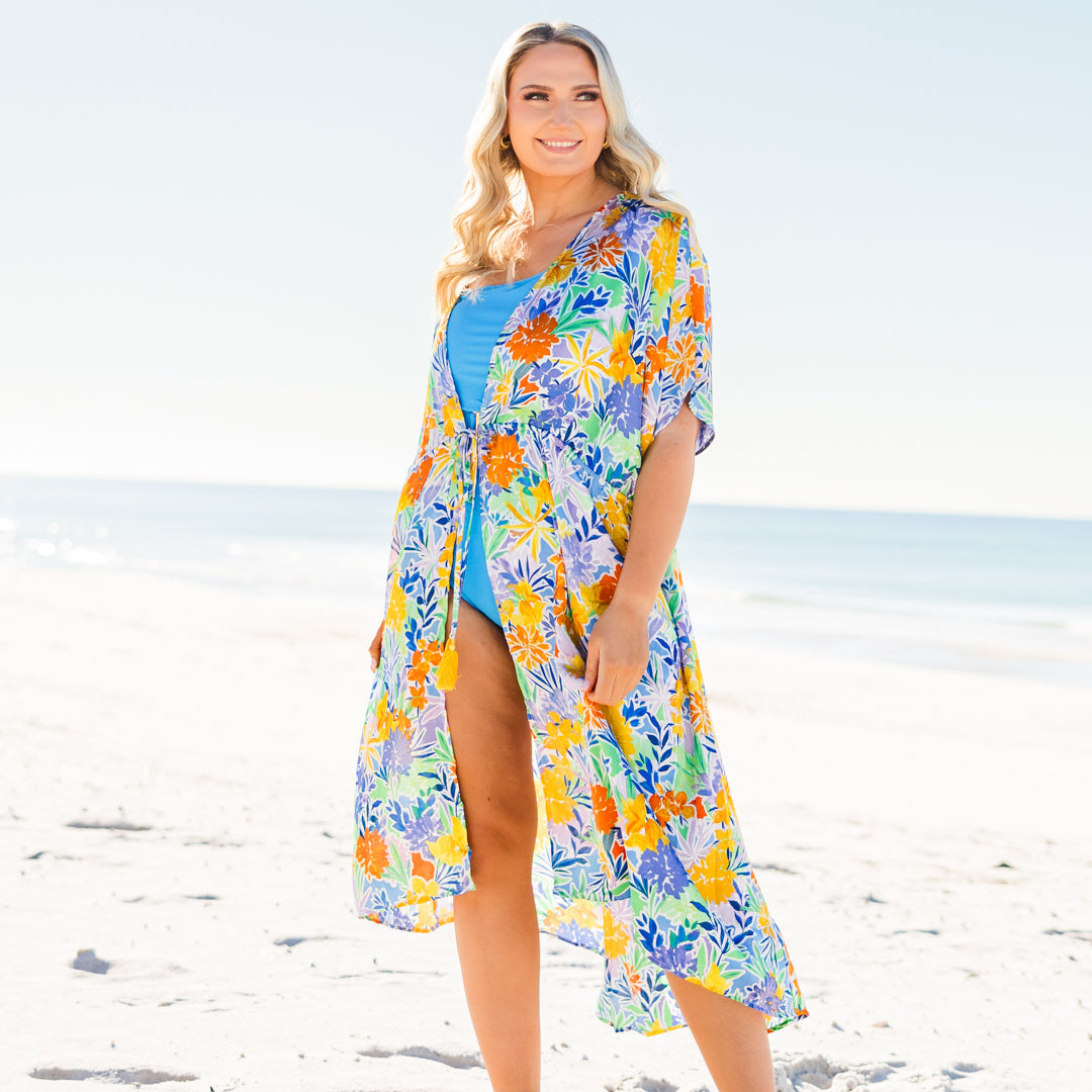 Building Sand Castles Kimono, Royal Multi