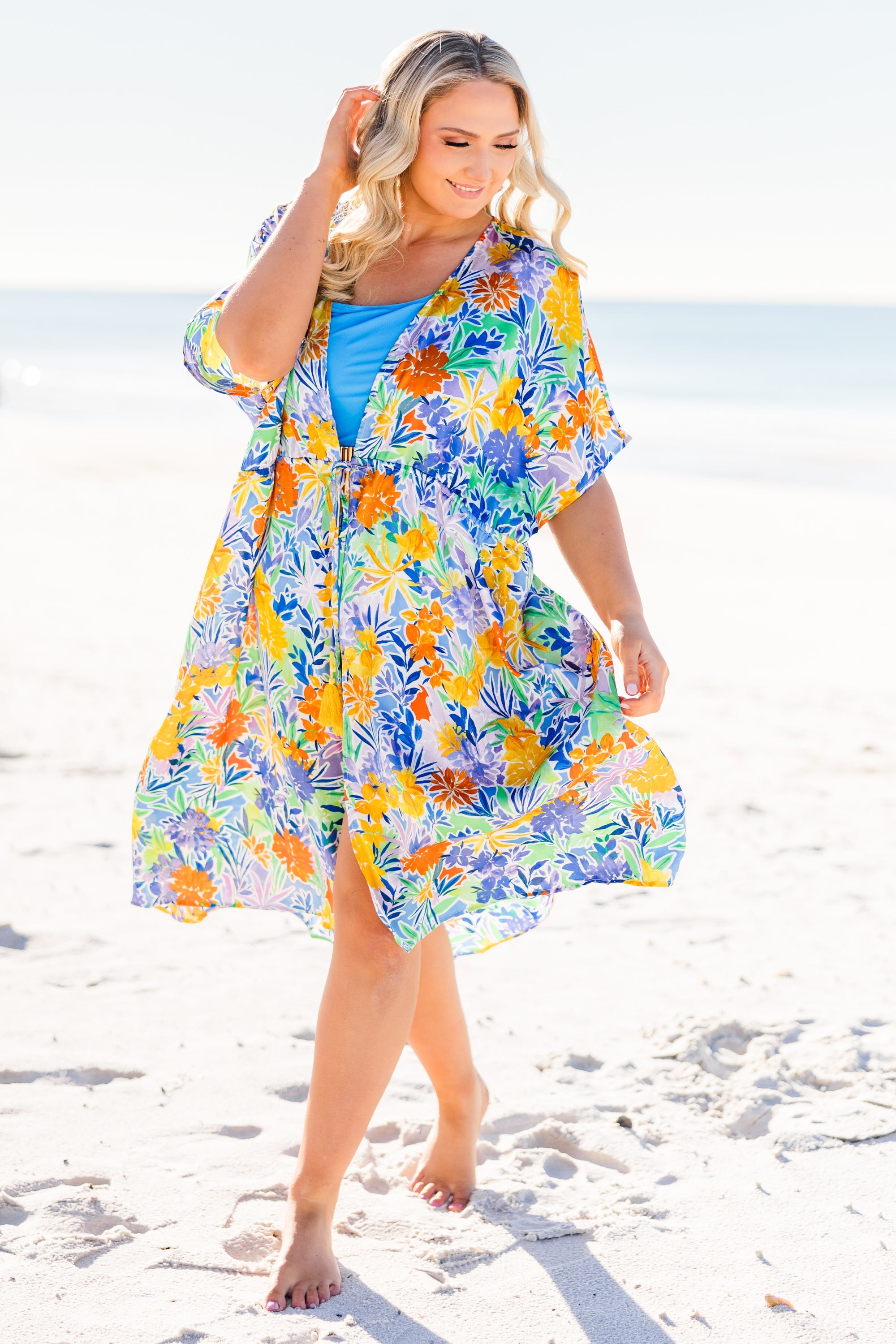 Building Sand Castles Kimono, Royal Multi