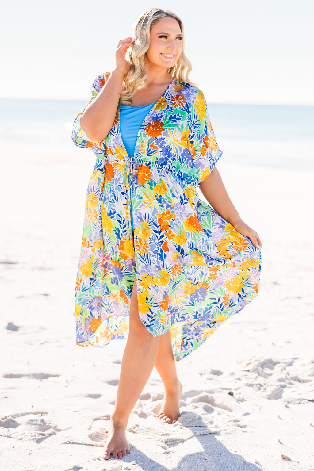 Building Sand Castles Kimono, Royal Multi