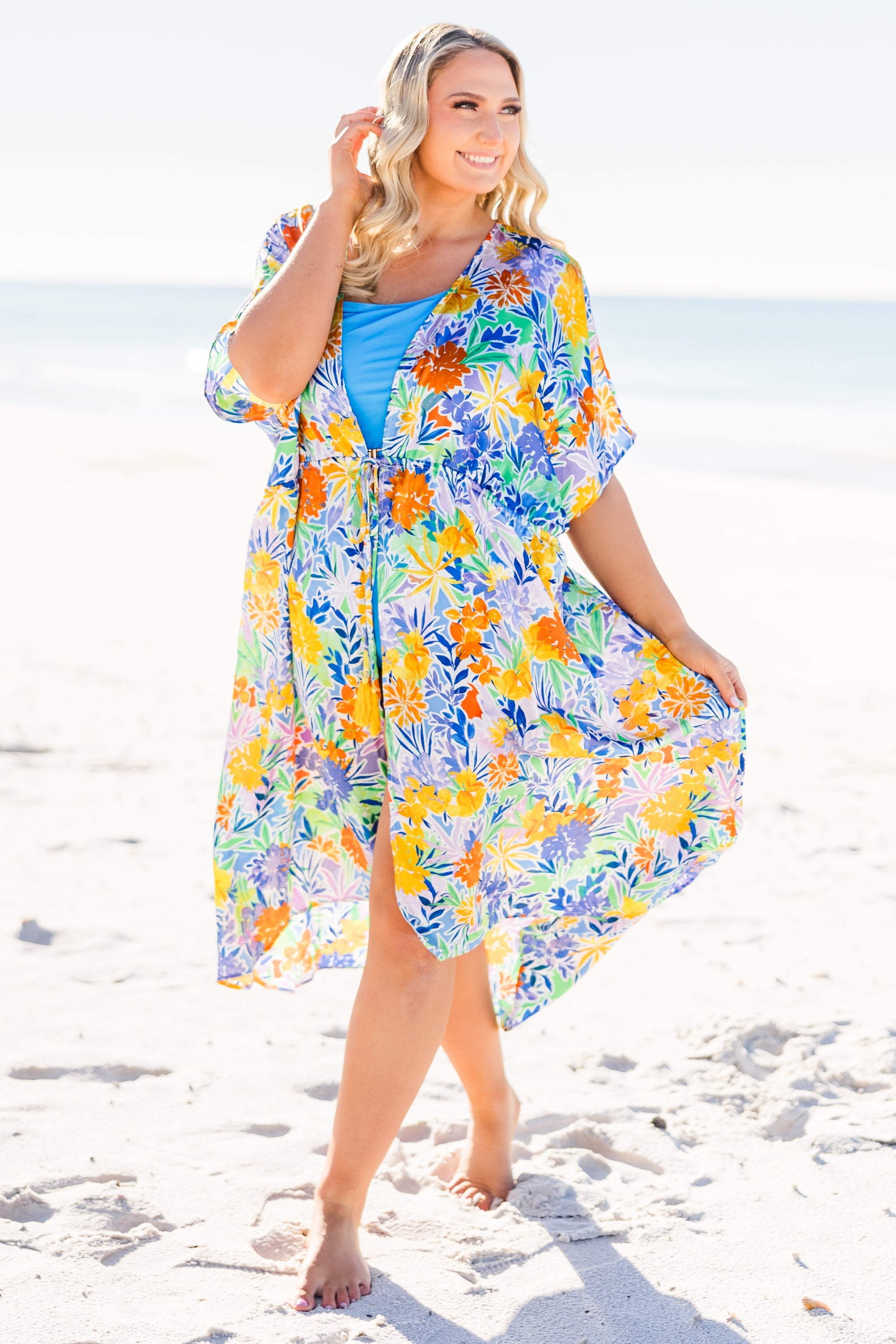 Building Sand Castles Kimono, Royal Multi